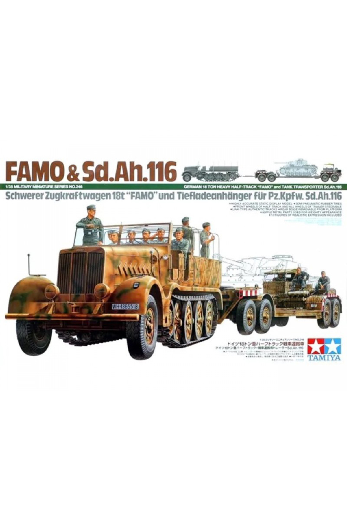 ハ*グ様 Tamiya FAMO & Sd.Ah. 116 1/35 TAMIYA 1/35 German Sd.Ah.116 Famo Tank Transporter Plastik Askeri
