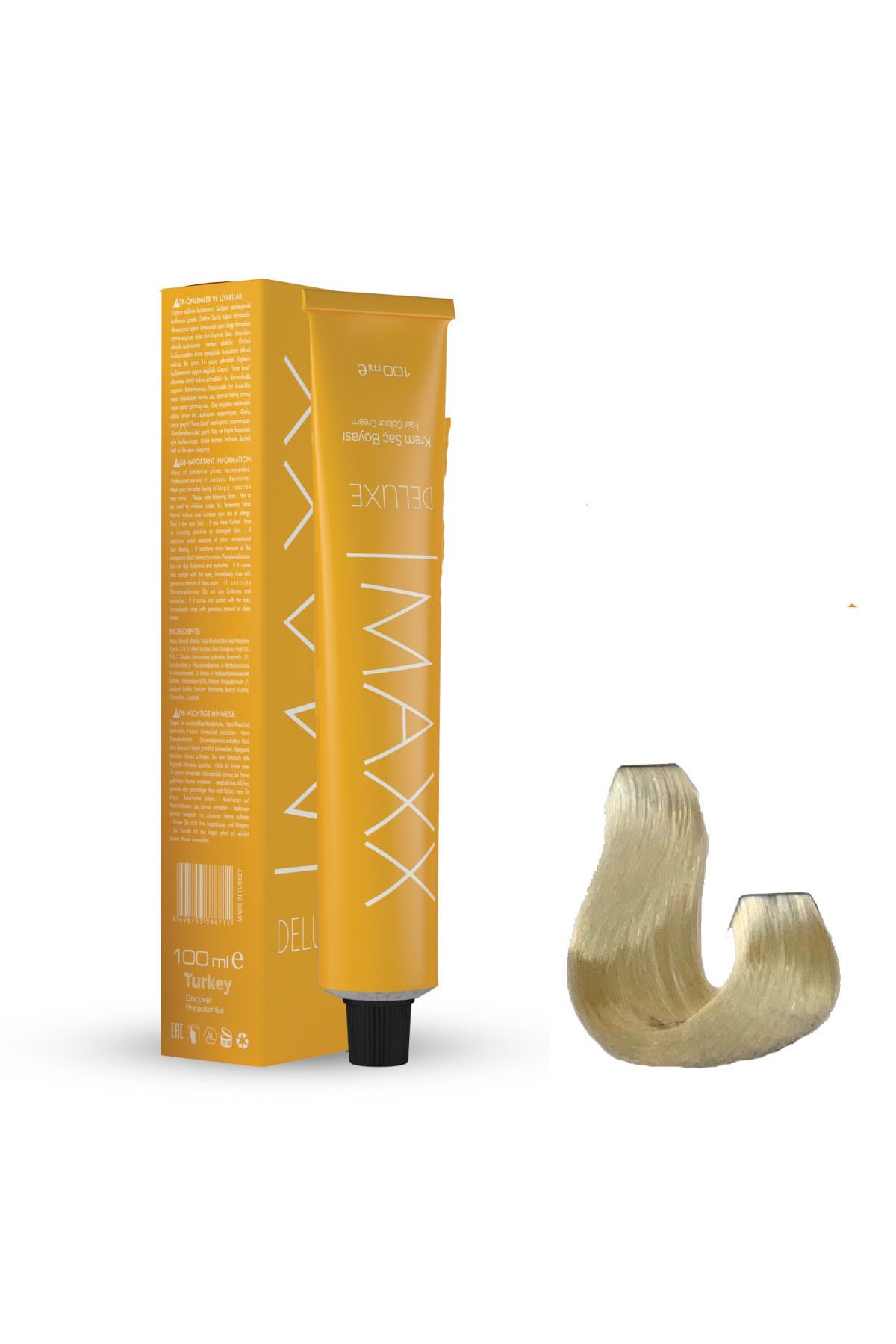 Maxx Deluxe Tüp Boya 912 Ultra Açıcı Sarı 60 ml x 4 Adet + Sıvı Oksidan 4 Adet
