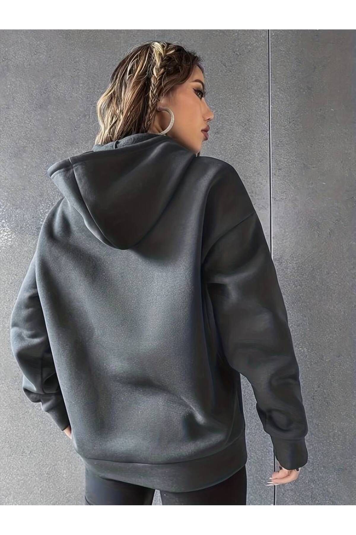 Dark grey oversized hoodie shop