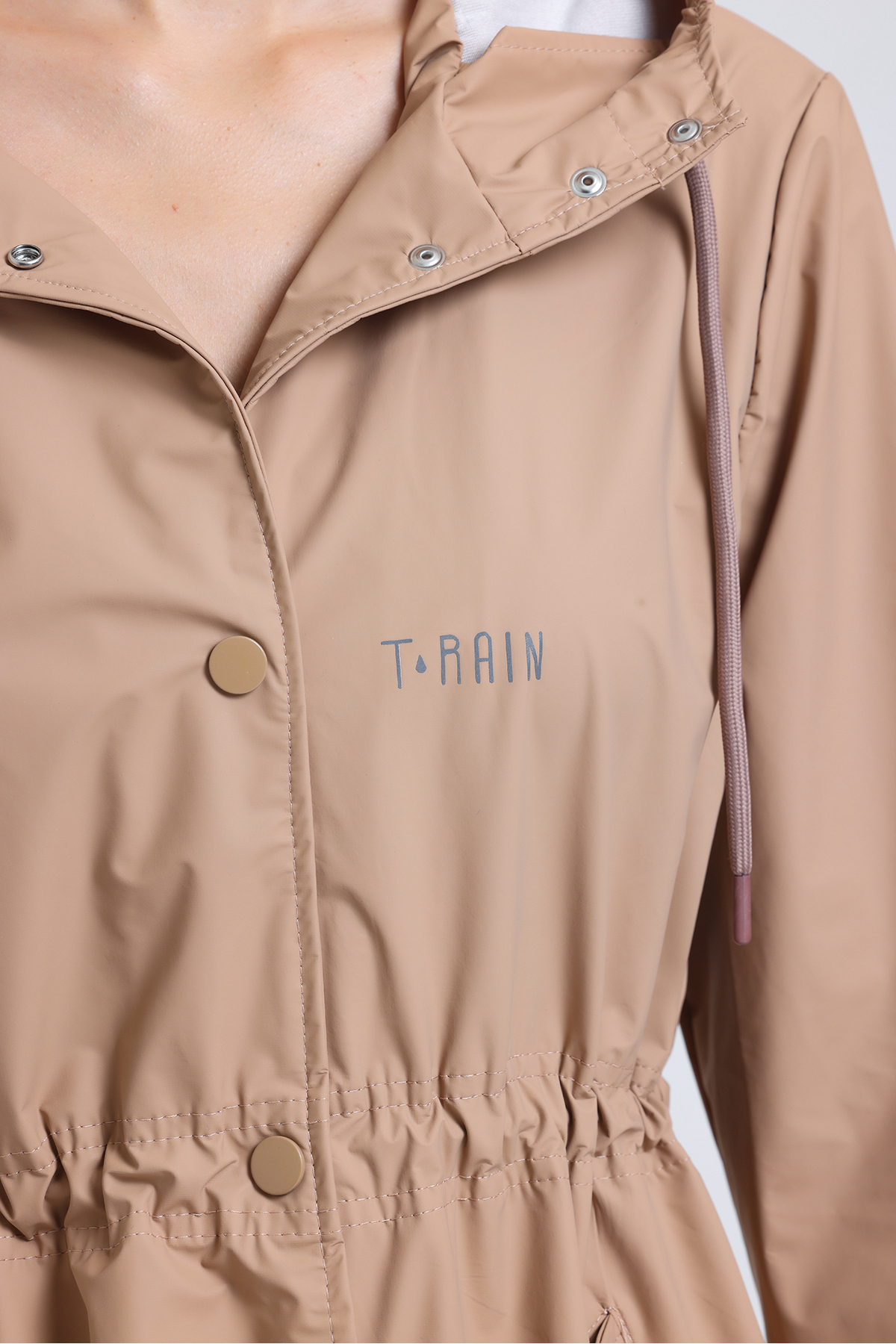 T Rain Stay Dry Bej Kadın Yağmurluk görsel 8