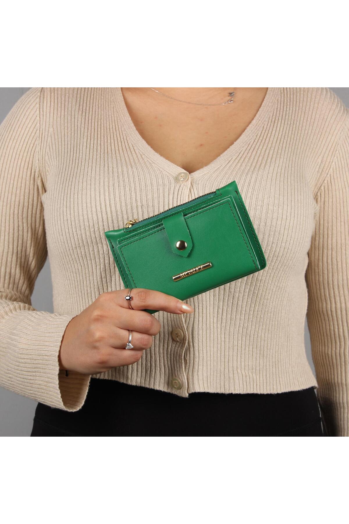 Women's Leather Wallet and Card Holder 1626 Green