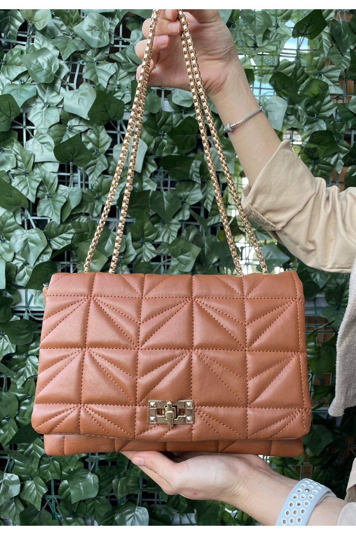 Tan cheap chain bag