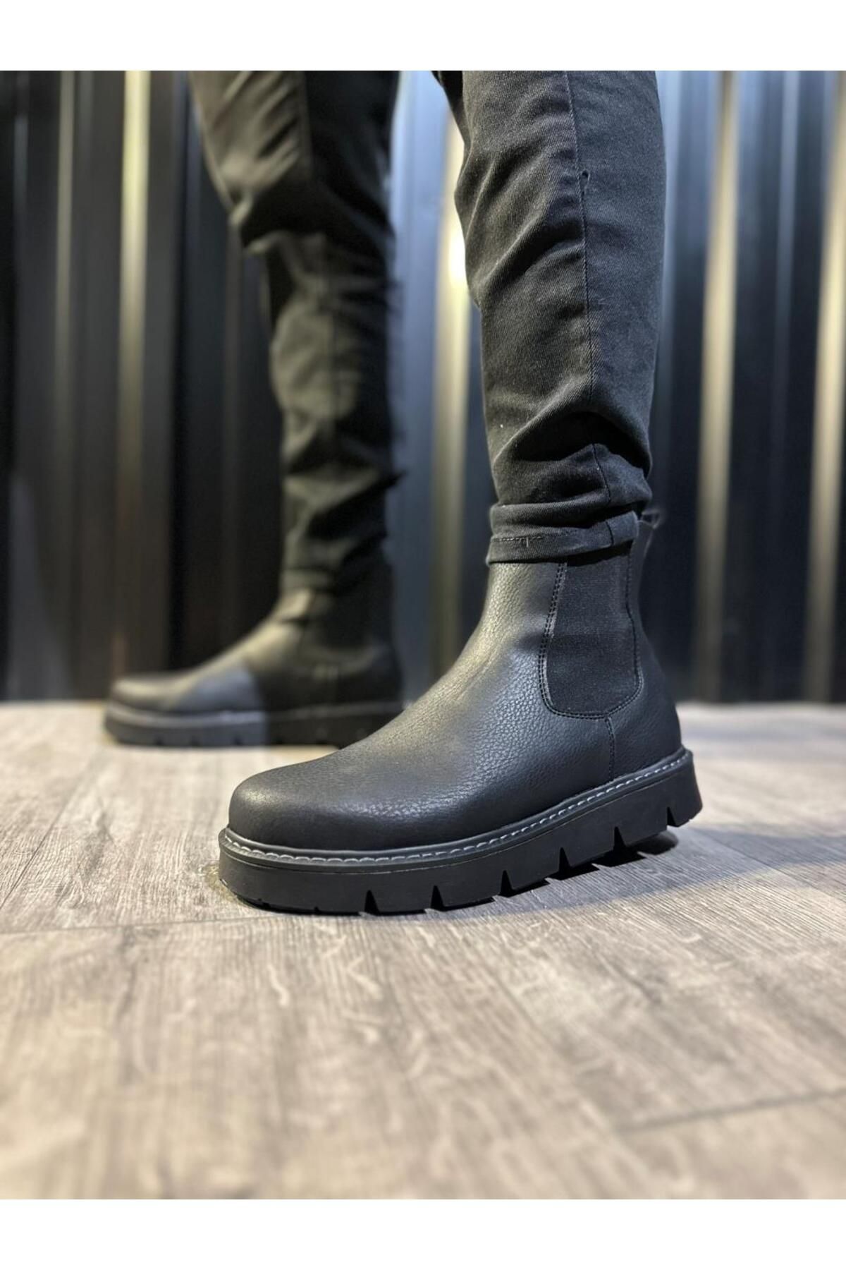 Knack High Heel Chelsea Boots 112 Black Black Sole Trendyol