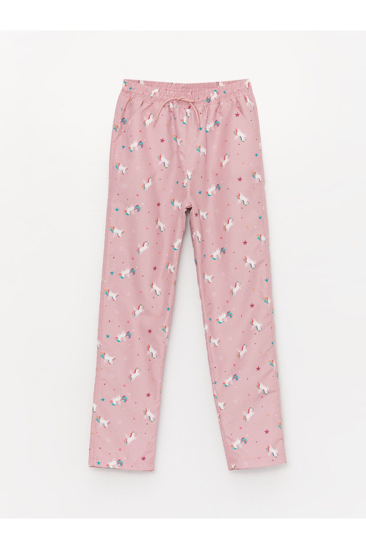 LC Waikiki-Gemusterte, mit Fleece gefütterte Mädchenhose mit elastischem Bund 1