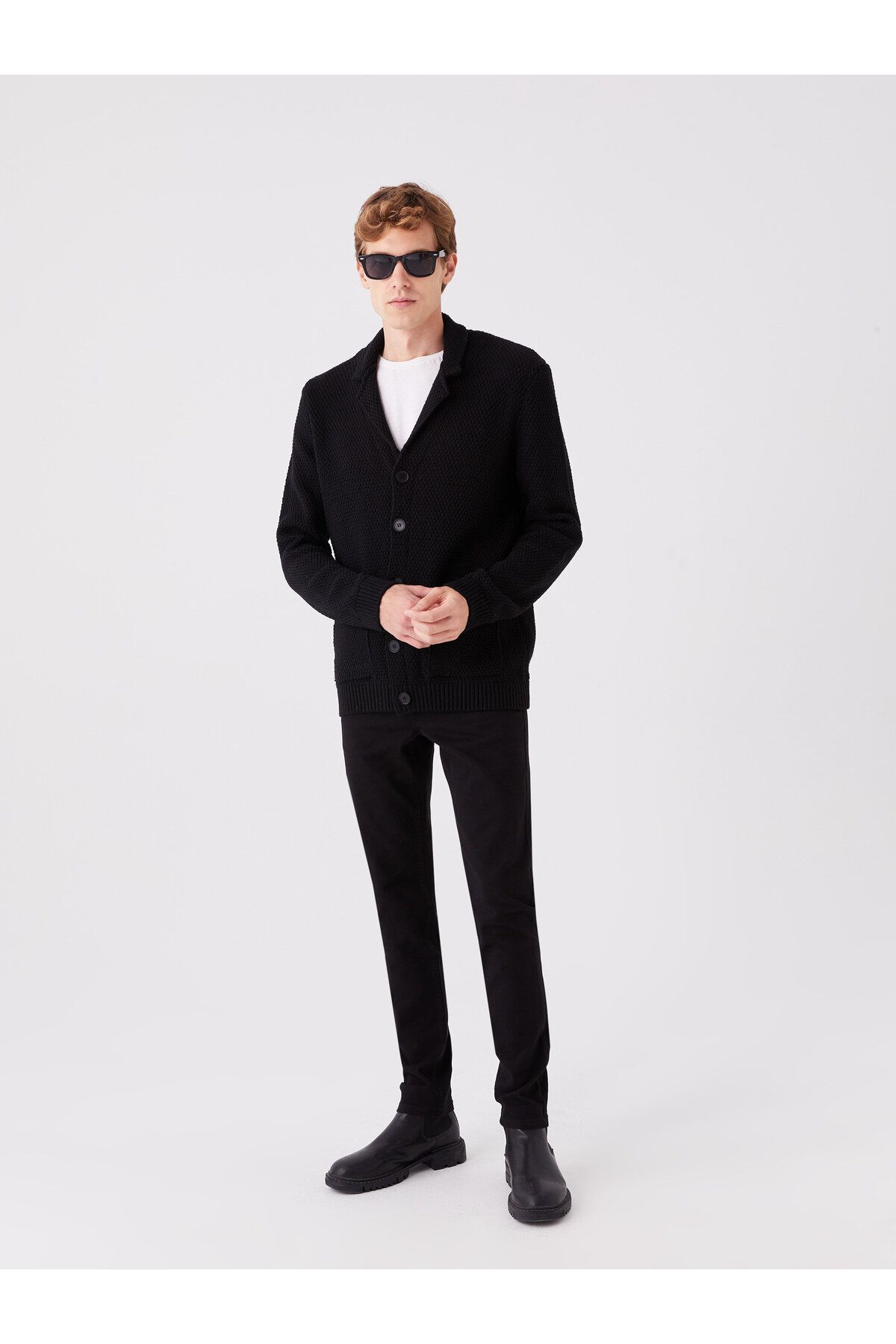 LC Waikiki-Strick-Cardigan für Herren mit Standard-Form-Jackenkragen 3