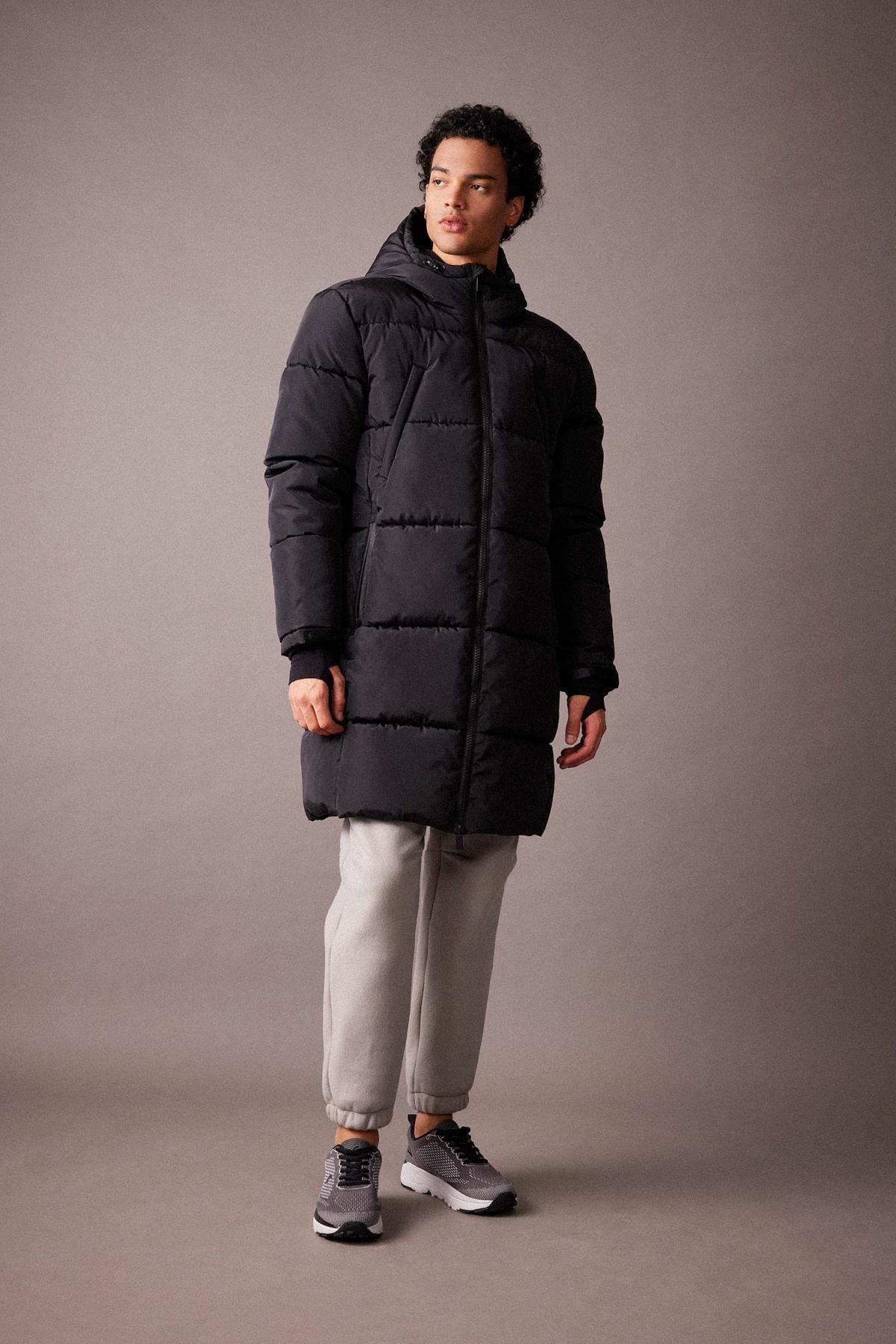DeFacto-Fleece-gefütterter Kapuzenmantel Parka - Fit X5345az23wn 3