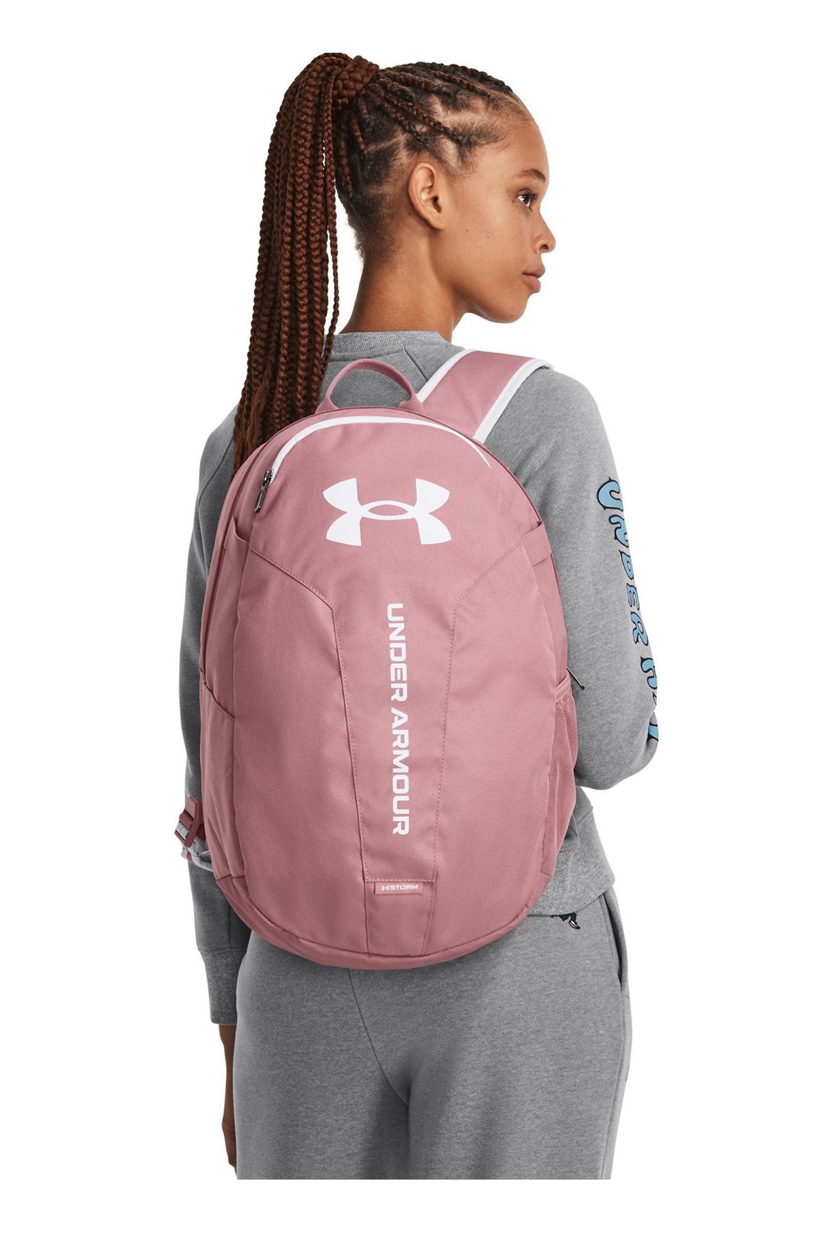 Under Armour Pink Unisex 17x31x47 Backpack 1364180 698 UA Hustle