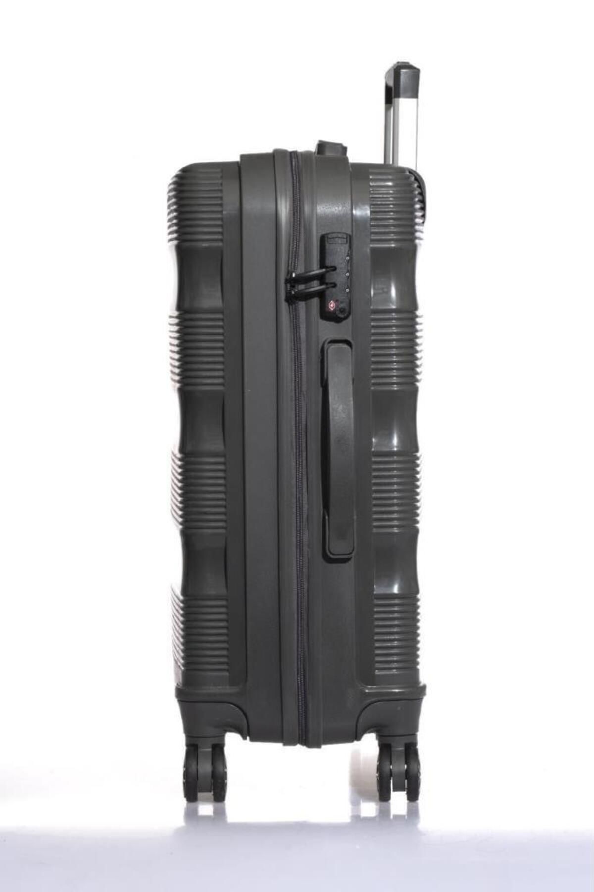 Pierre Cardin مجموعه پسر متوسط ​​و کابین طول 100 ٪ پلی پروپیلن چمدان غیر قابل تربیت آنتراسیت 4700
