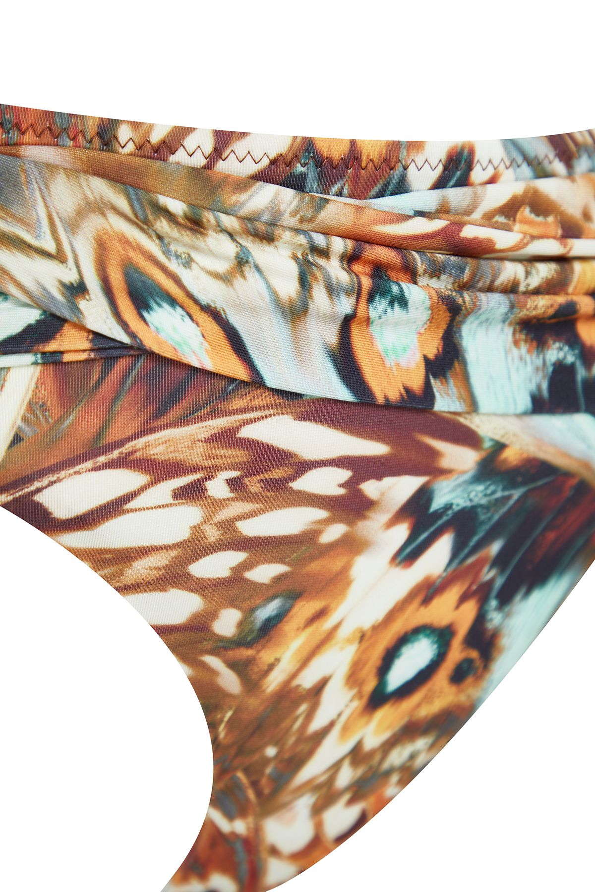 Trendyol Collection-Abstrakt gemusterter, geknoteter Hipster-Bikinihose mit hoher Taille TBESS24BA00003 6