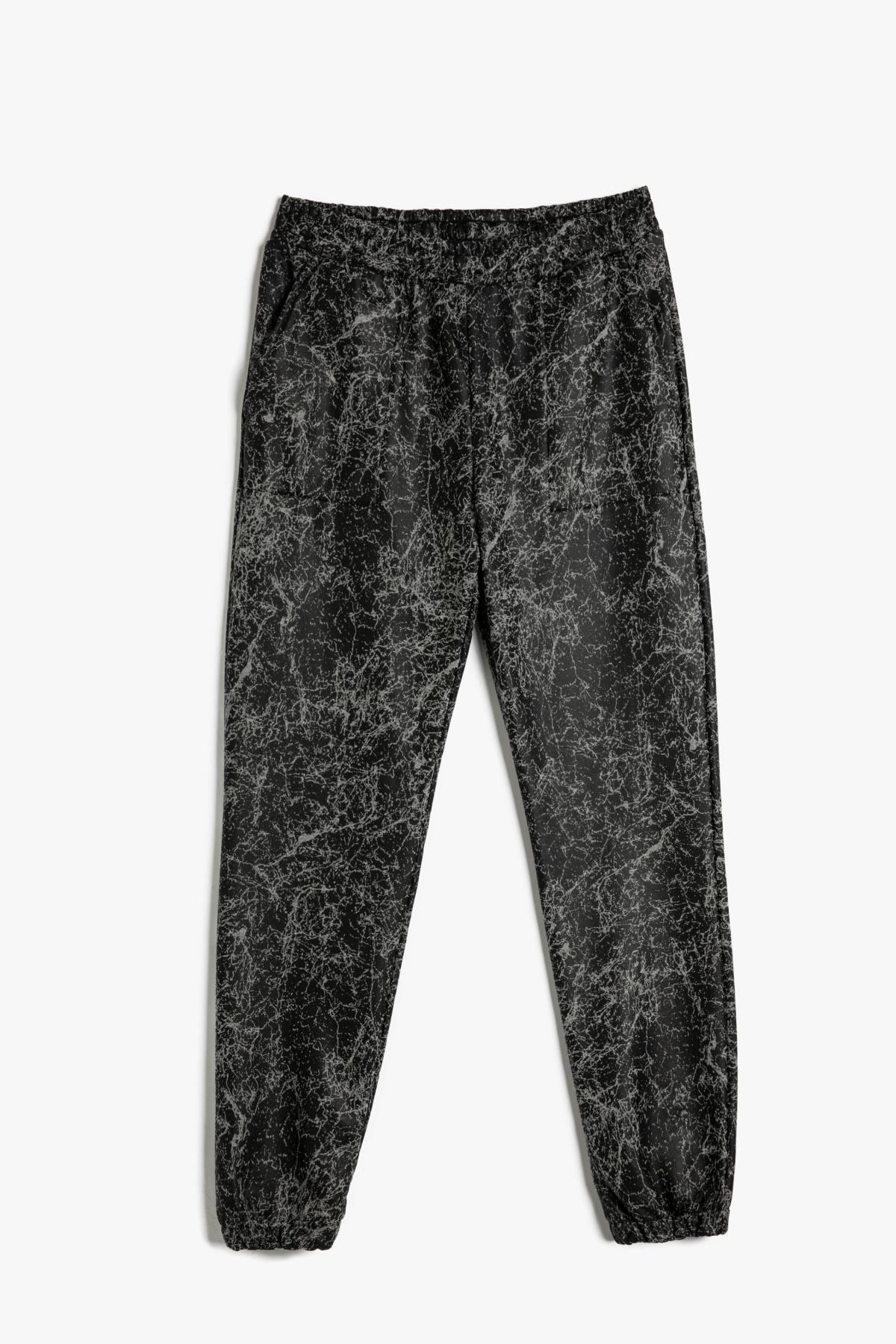 Koton-Graue gemusterte Jogginghose für Damen 1