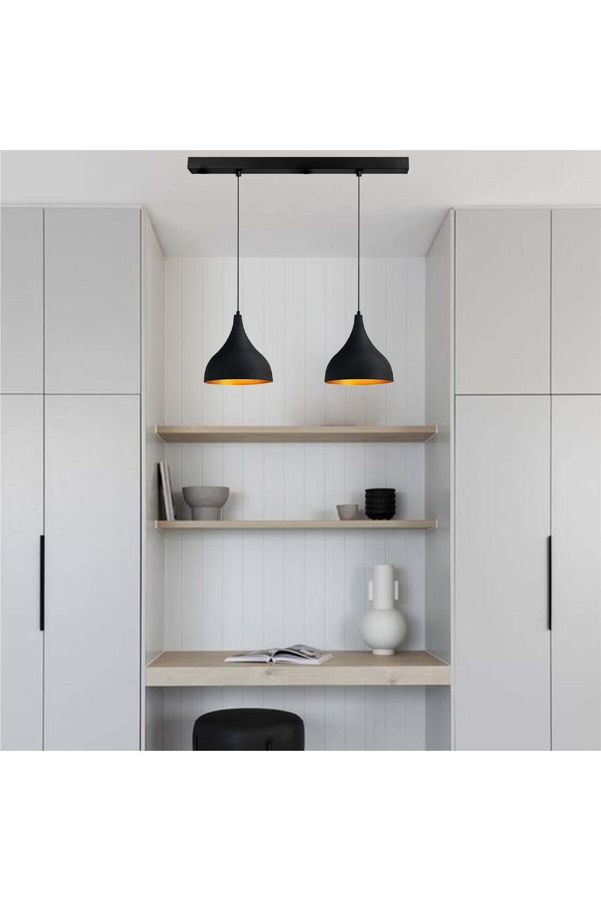 Bamyum-Pendelleuchte 2 Flammen Metall Set aus 2-3-4 Pendellampen Hängelampe Pendelleuchte 3