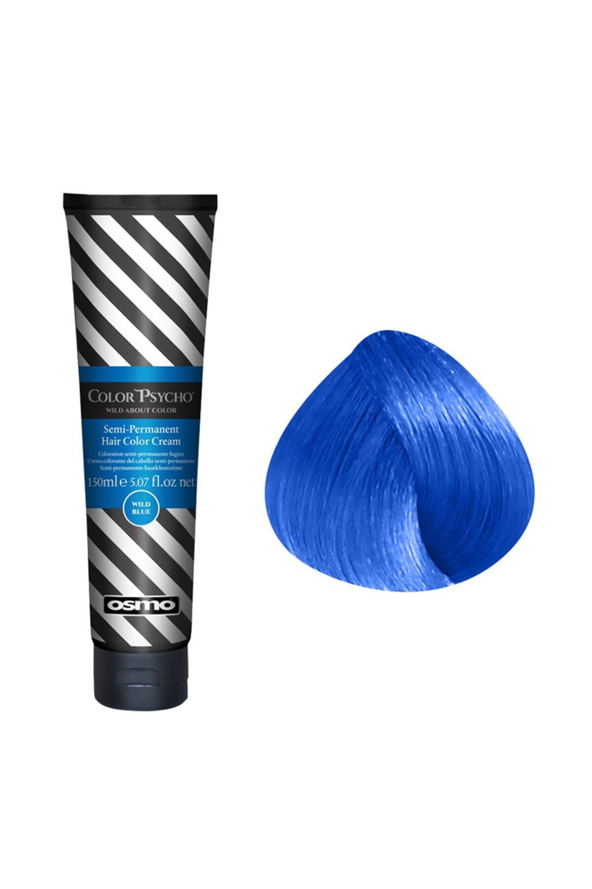 رنگ مو کرم نیمه دائمی Color Psycho 150ml آبی وحشی - آبی Osmo