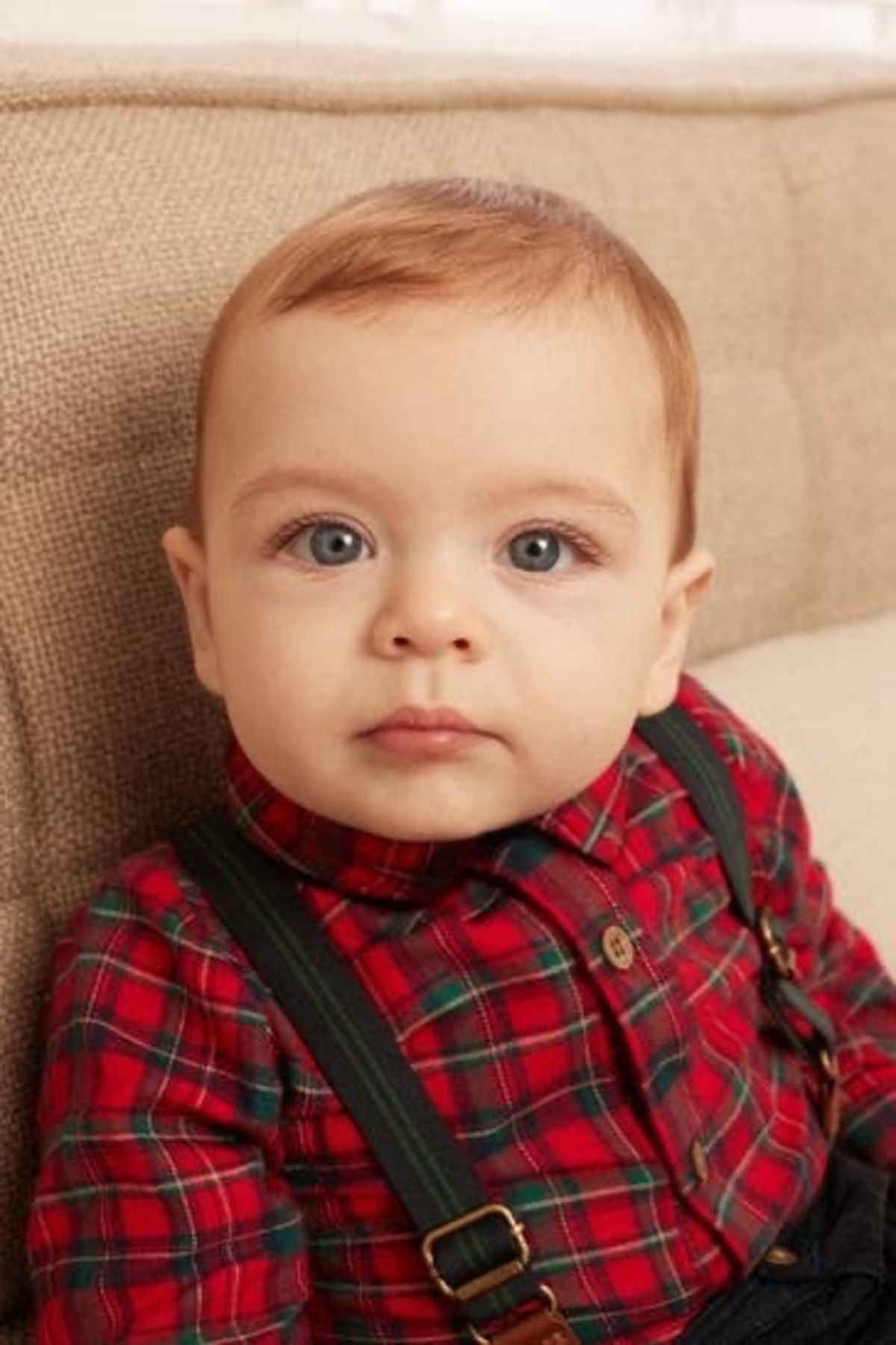 ست بالا و پایین قرمز مردانه پاپیون 100% پنبه ای پیراهن چهارخانه Next Baby