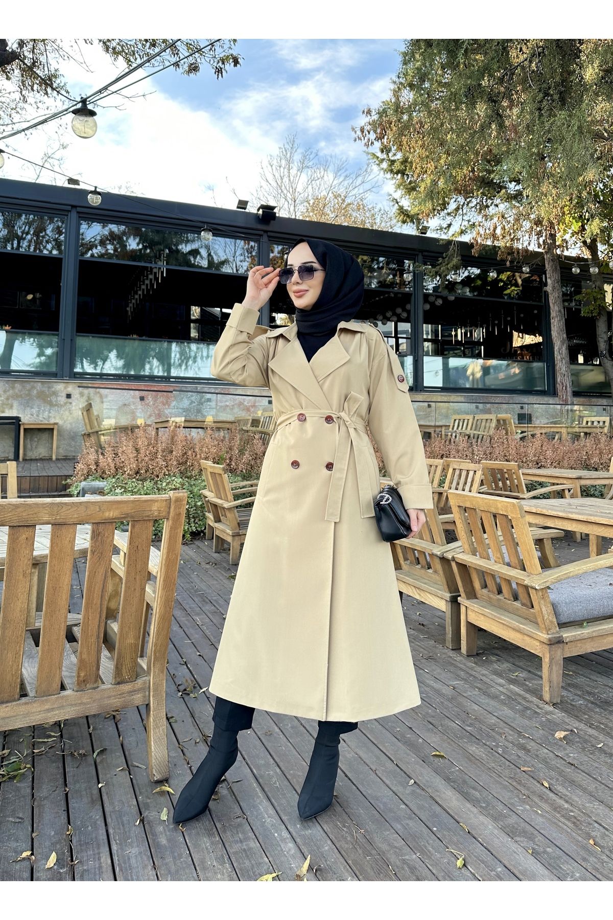 Long fabric coat sales