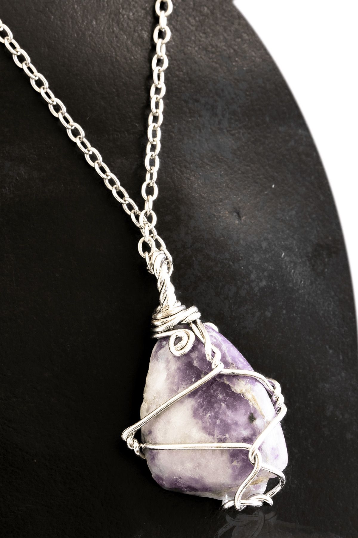 Lepidolite cheap crystal necklace