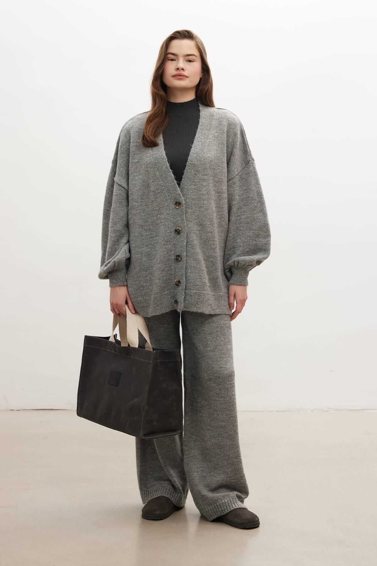 Manuka-Große Canvas-Tasche mit Wascheffekt in Schwarz 4