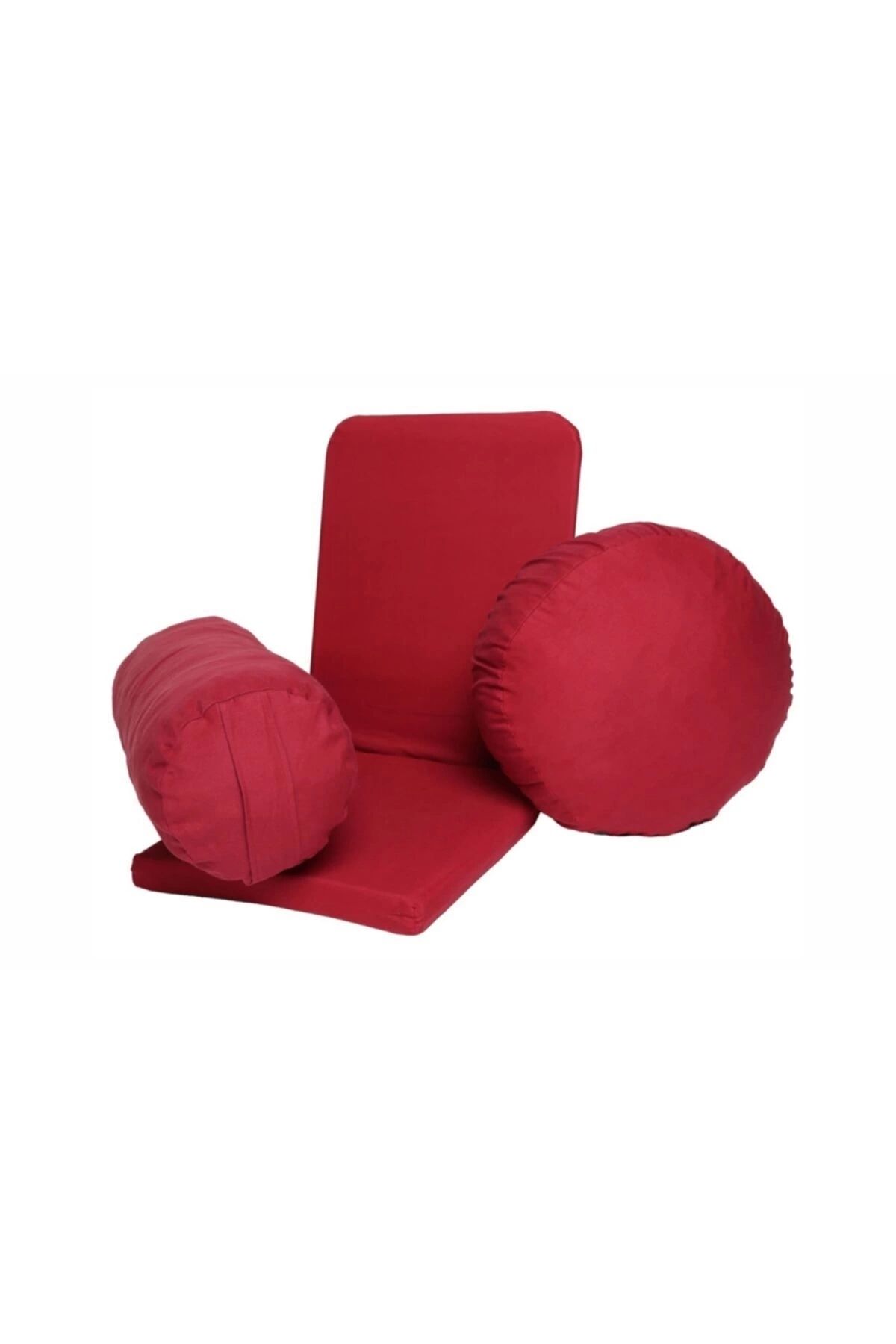 REMEGE Meditasyon Sandalyesi Backjack + Bolster Minderi + Meditasyon Minderi Üçlü Set