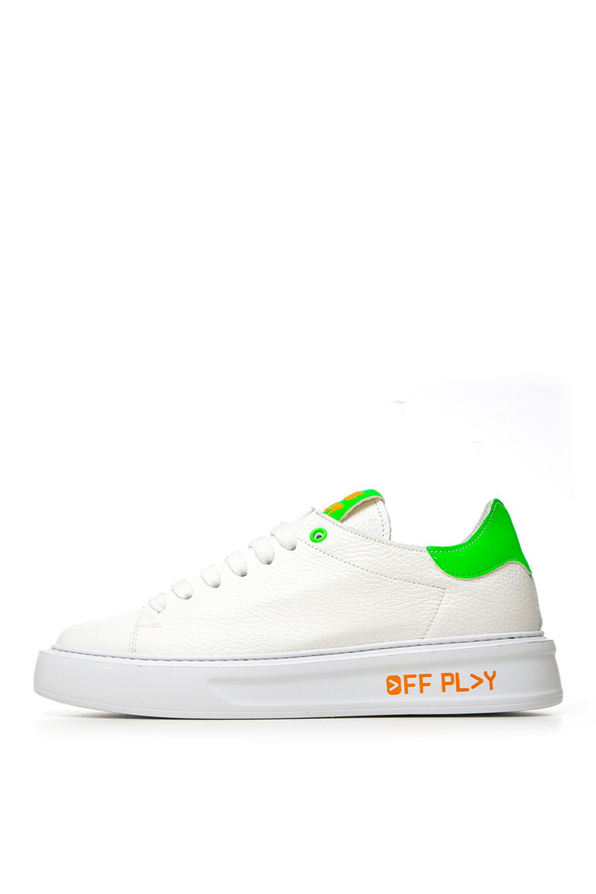 کفش کتانی چرمی زنانه سفید Off Play