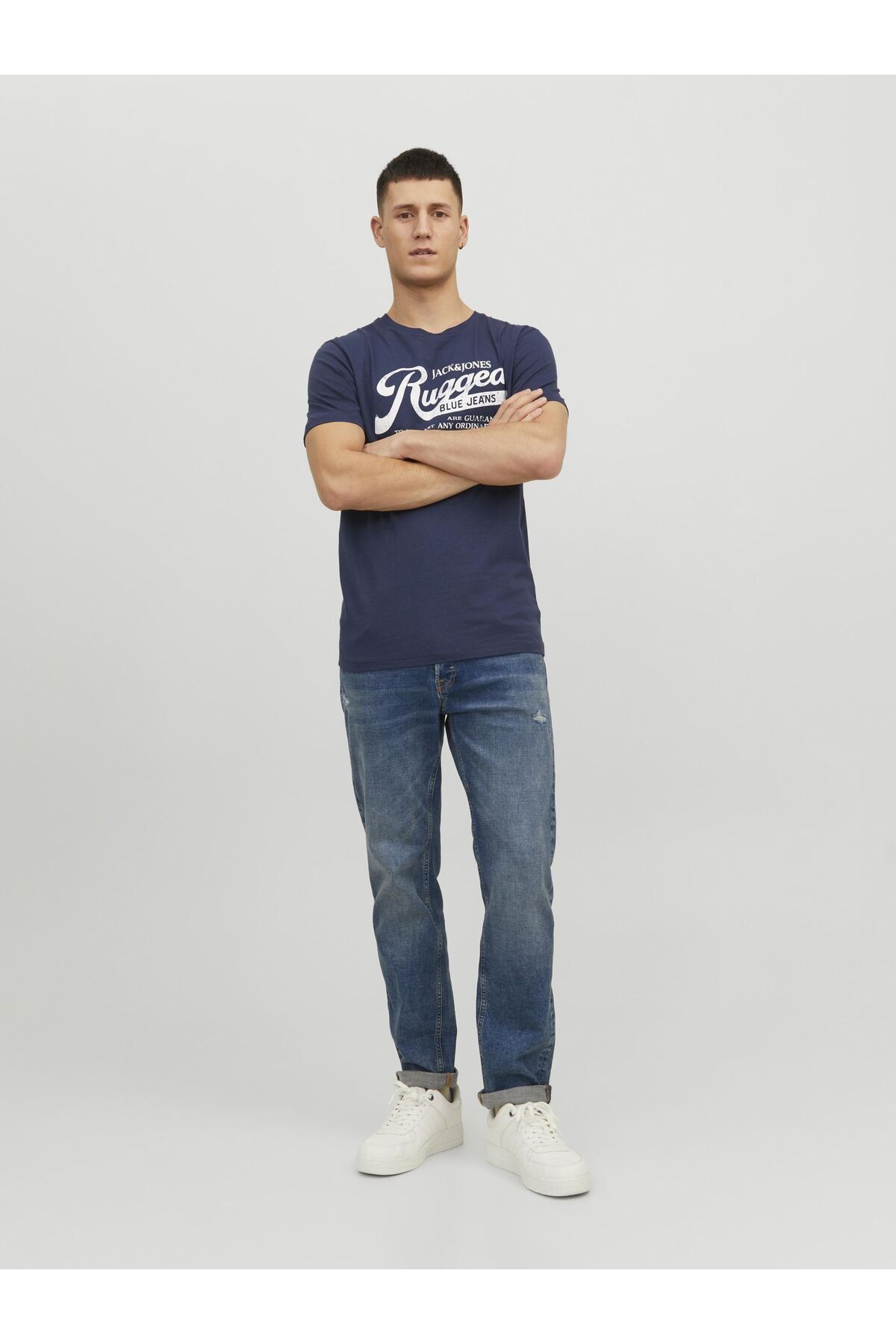 تی شرت جک اند جونز مردانه پارچه آبی بیسیک راسته Regular/رگولار    بیسیک کژوال/روزمره | Jack & Jones 12232972 - تصویر 4