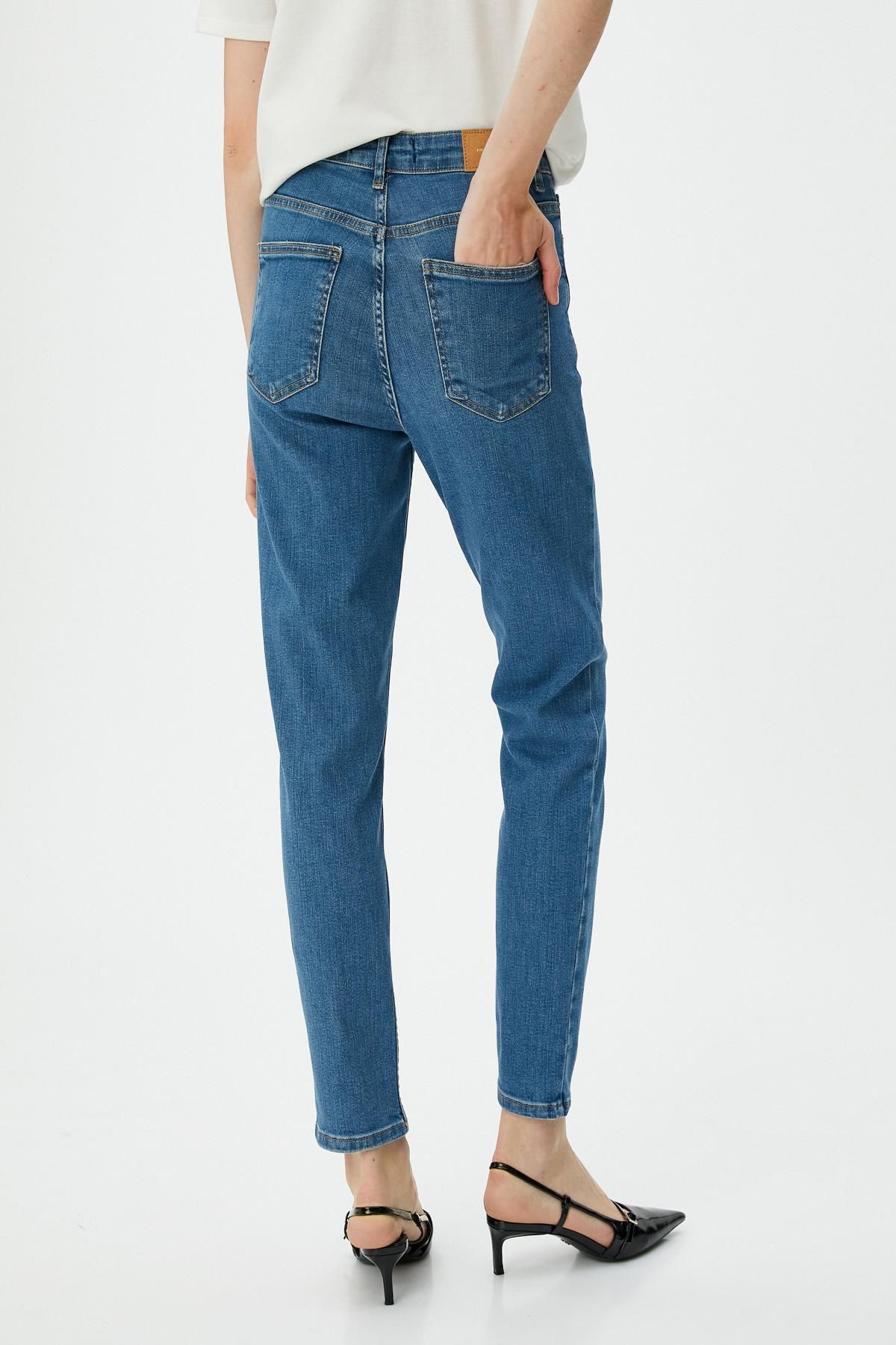 Kadın Orta Indigo Jeans