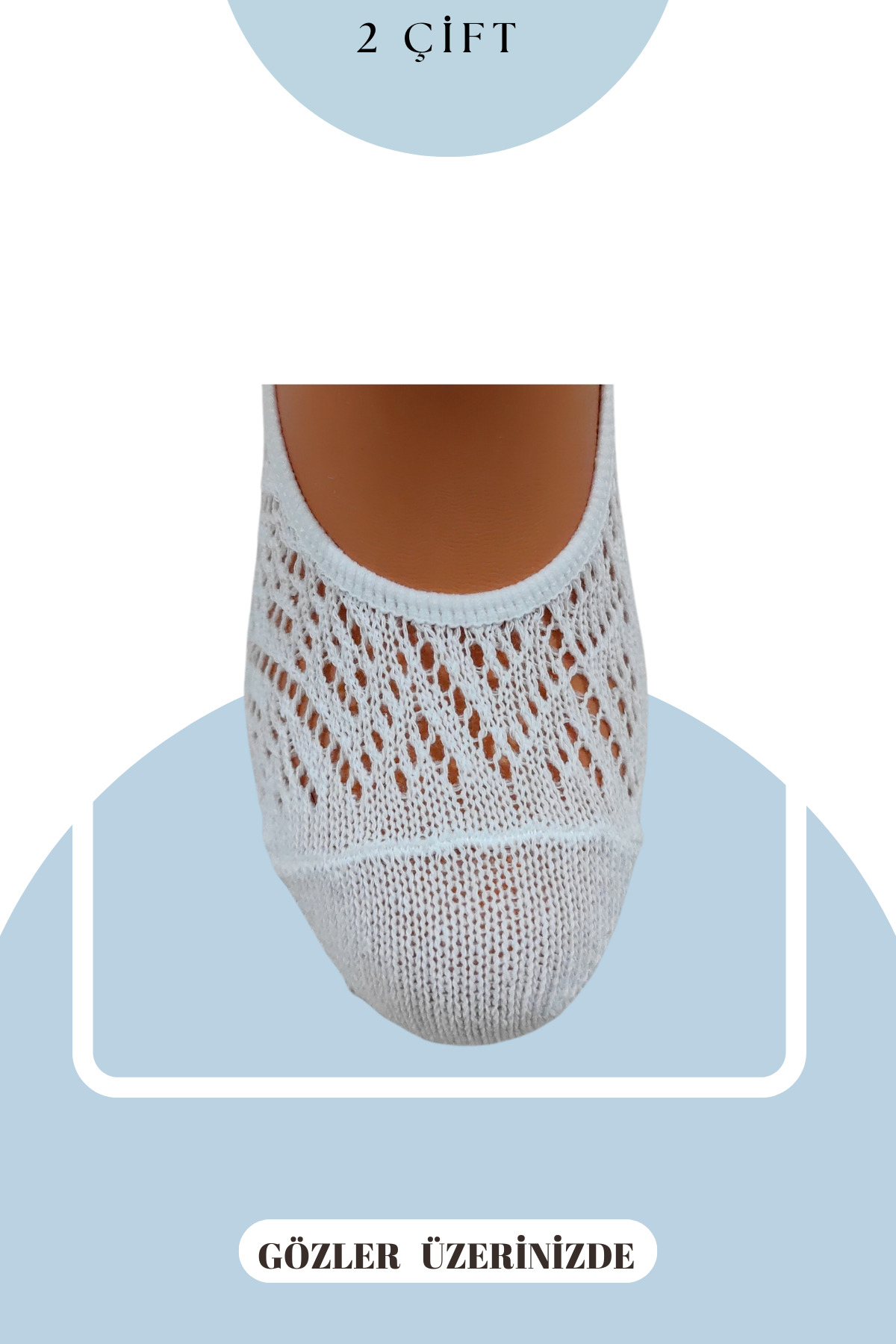 Kaliteli Görünmez COTTON - PAMUKLU Kadınlar İçin Babet Çorap (2 Çift) Desenli Kısa Çorap — görsel 4 · COTTONBABET2