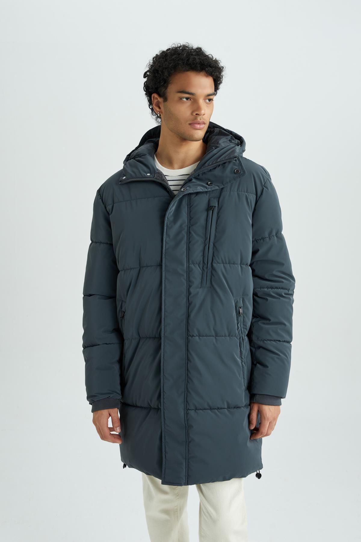 Defacto Hooded Faux Fur Lined Puffer Coat Parka Trendyol