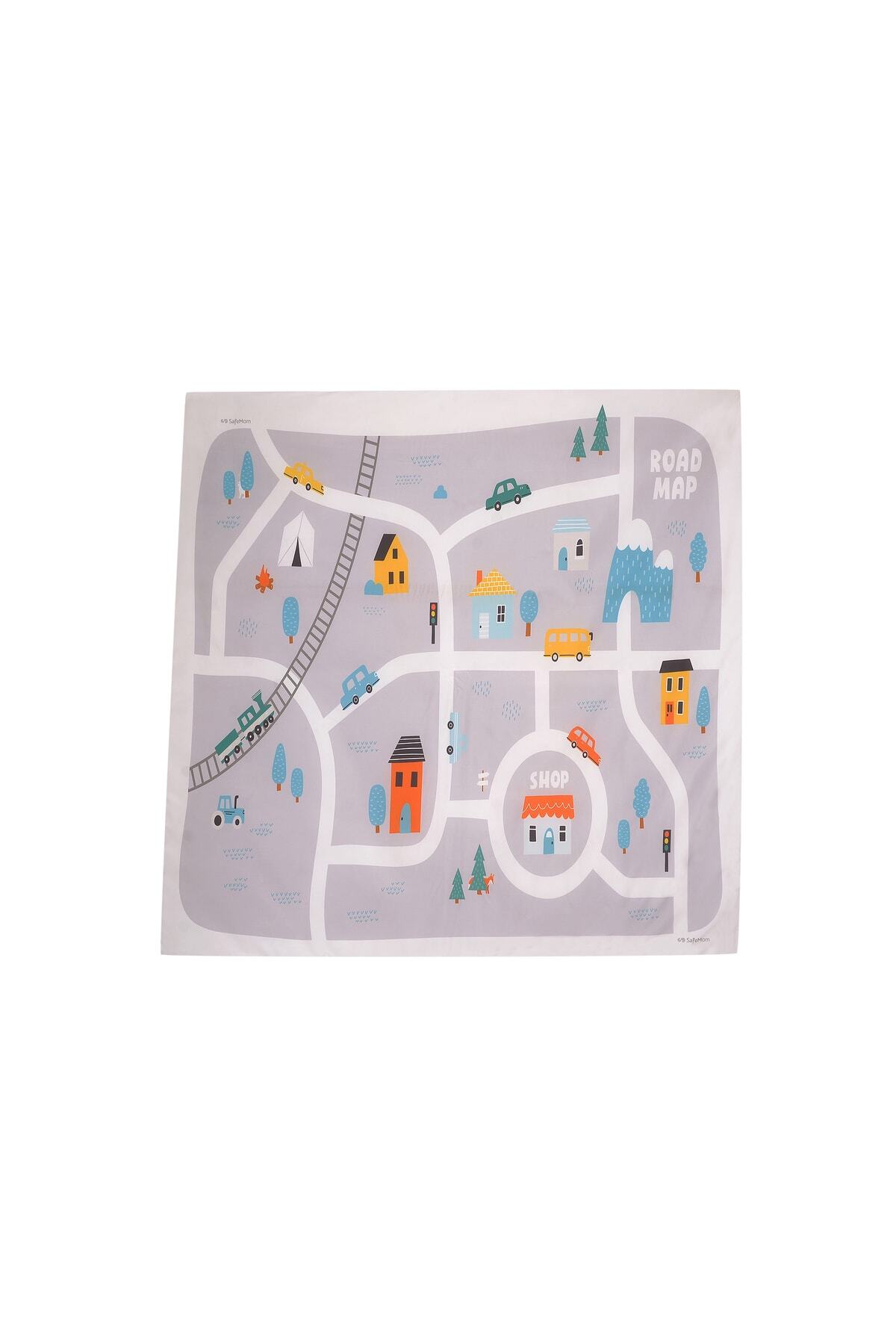 SafeMom 150x150 Aktivite Bebek Çocuk Oyun Halısı, Oyun Matı, Çocuk Odası Halısı - Road Map fotoğrafı 2 (önizleme)