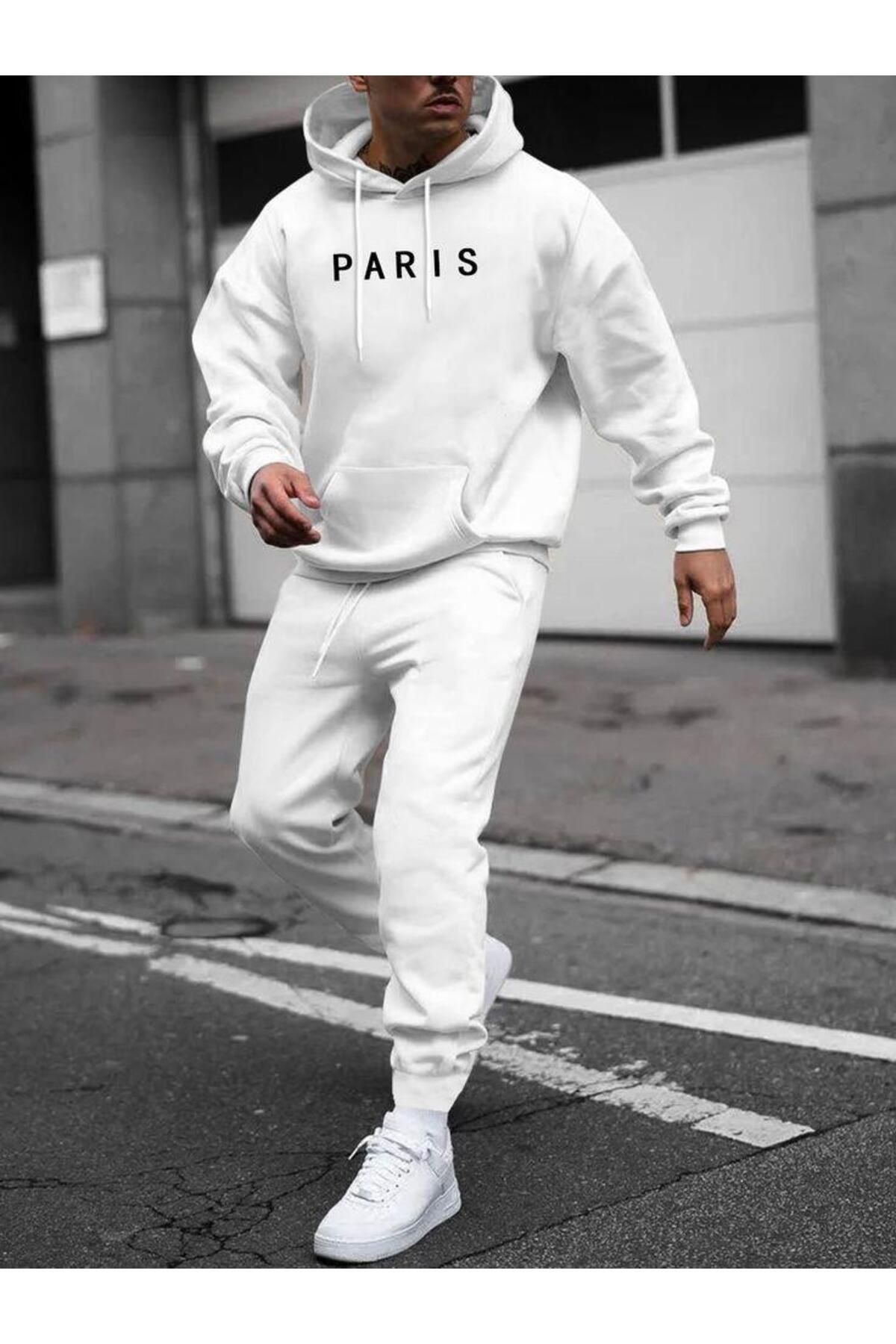 Plain white outlet tracksuit set