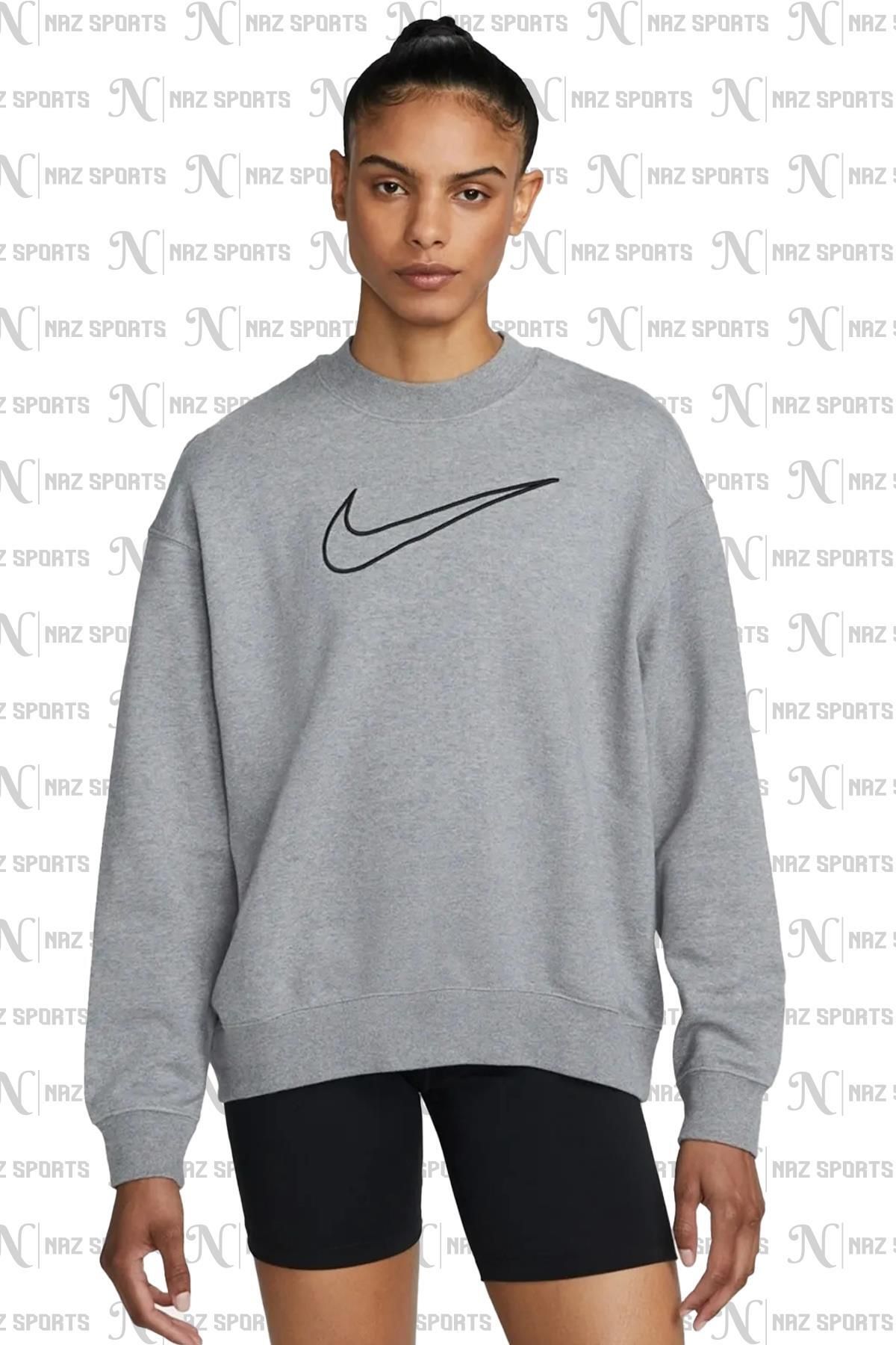 Nike Sports Sweatshirt Gray Regular fit Trendyol