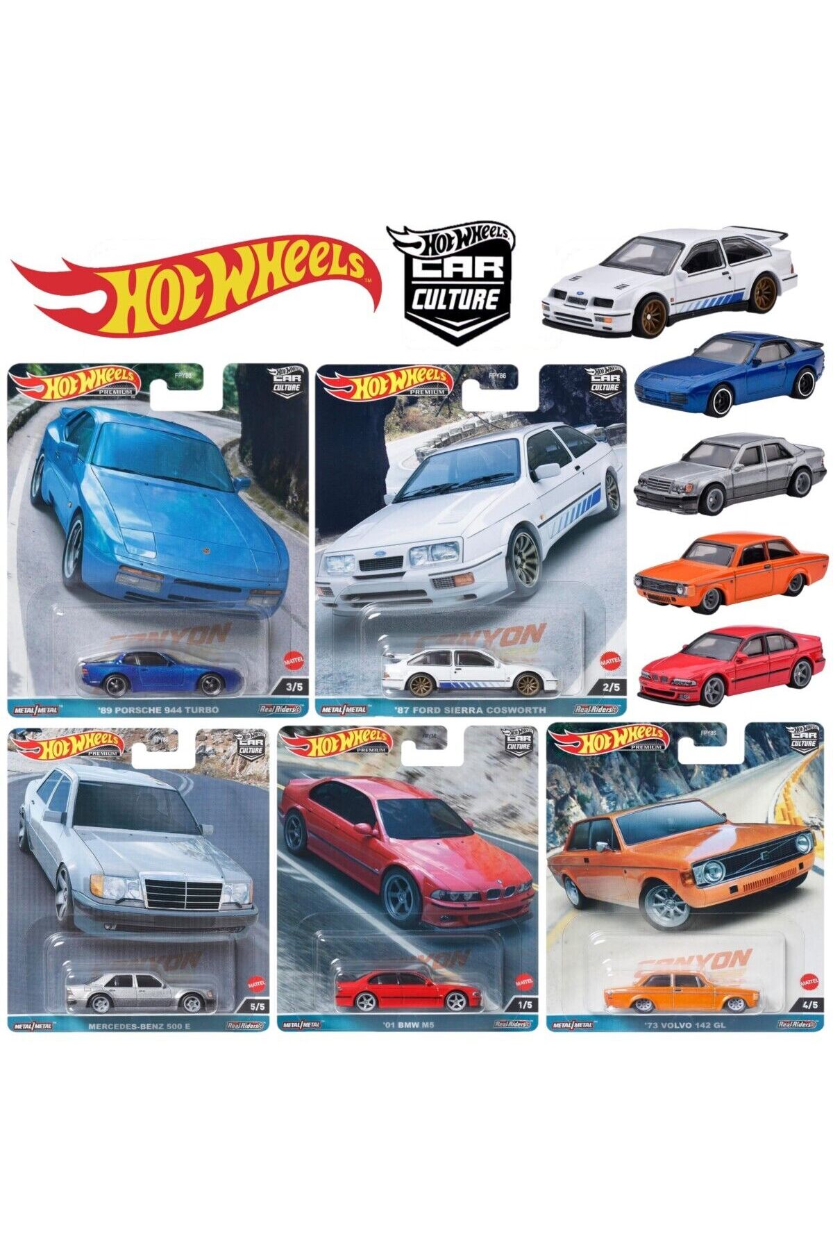 HOT WHEELS Araba Kültürü 2023 Canyon Warriors Koleksiyon 5'li set