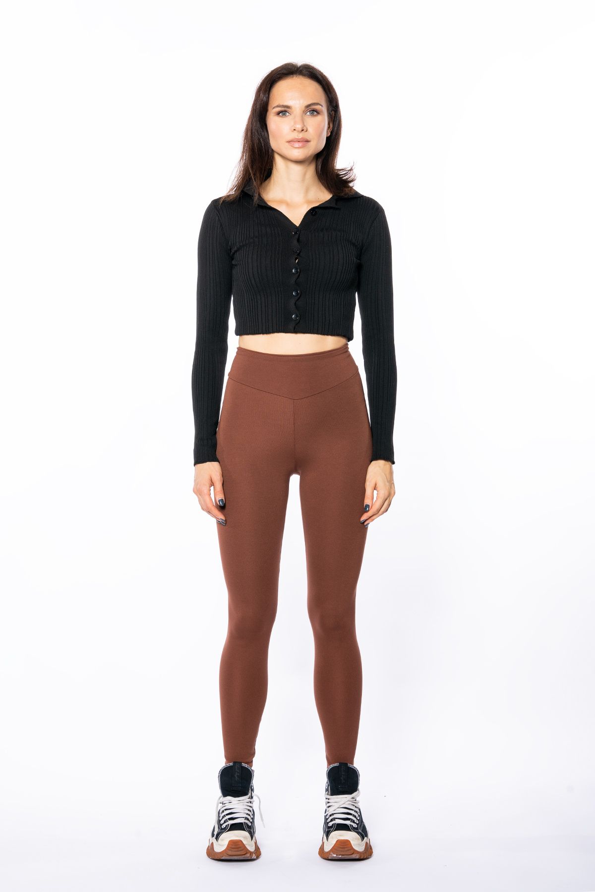 Grenj Fashion-Colanți Taba cu talie foarte înaltă 3