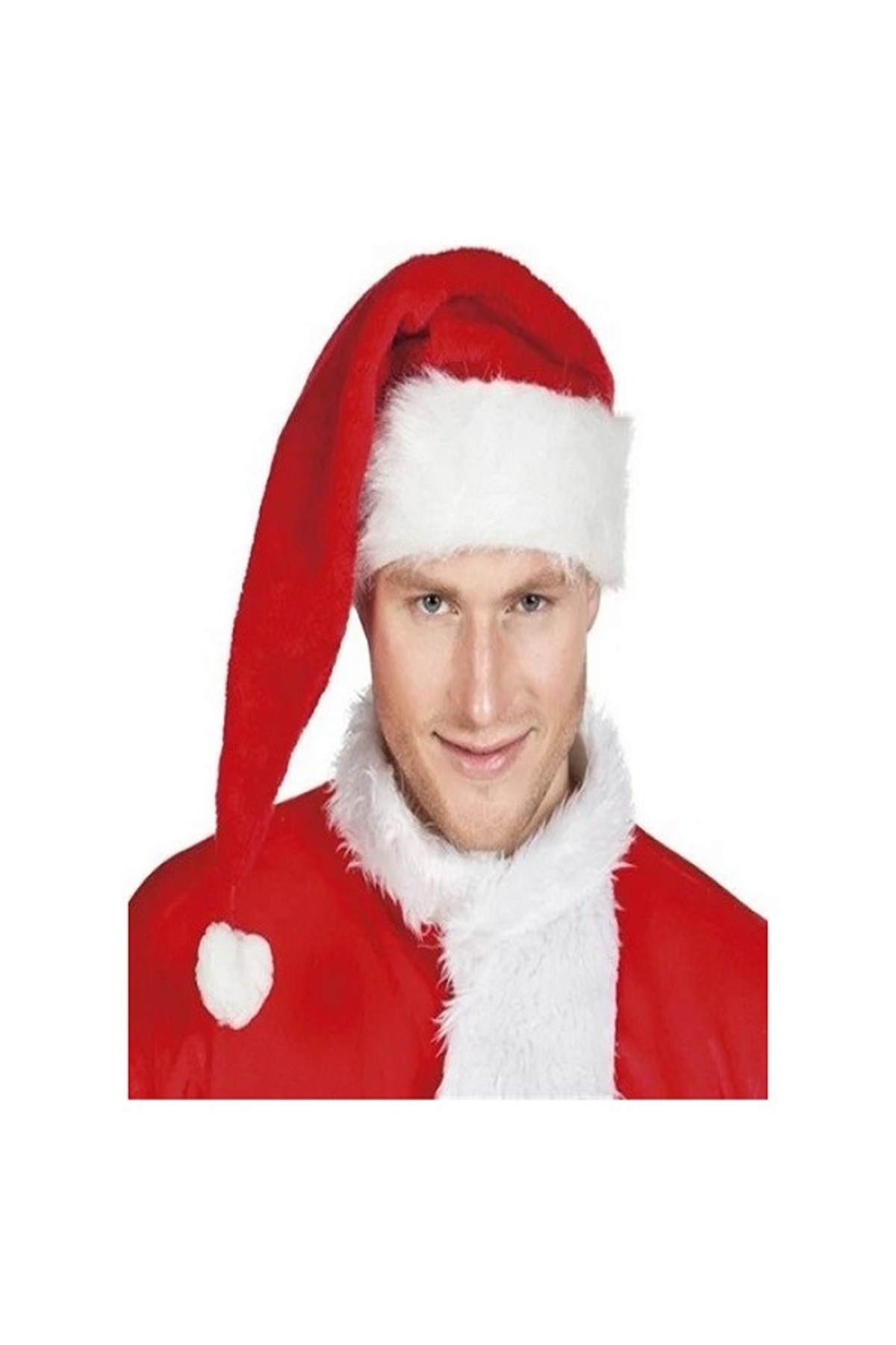 KOSTÜMCE Noel Baba Şapkası Geniş Kürklü Polar