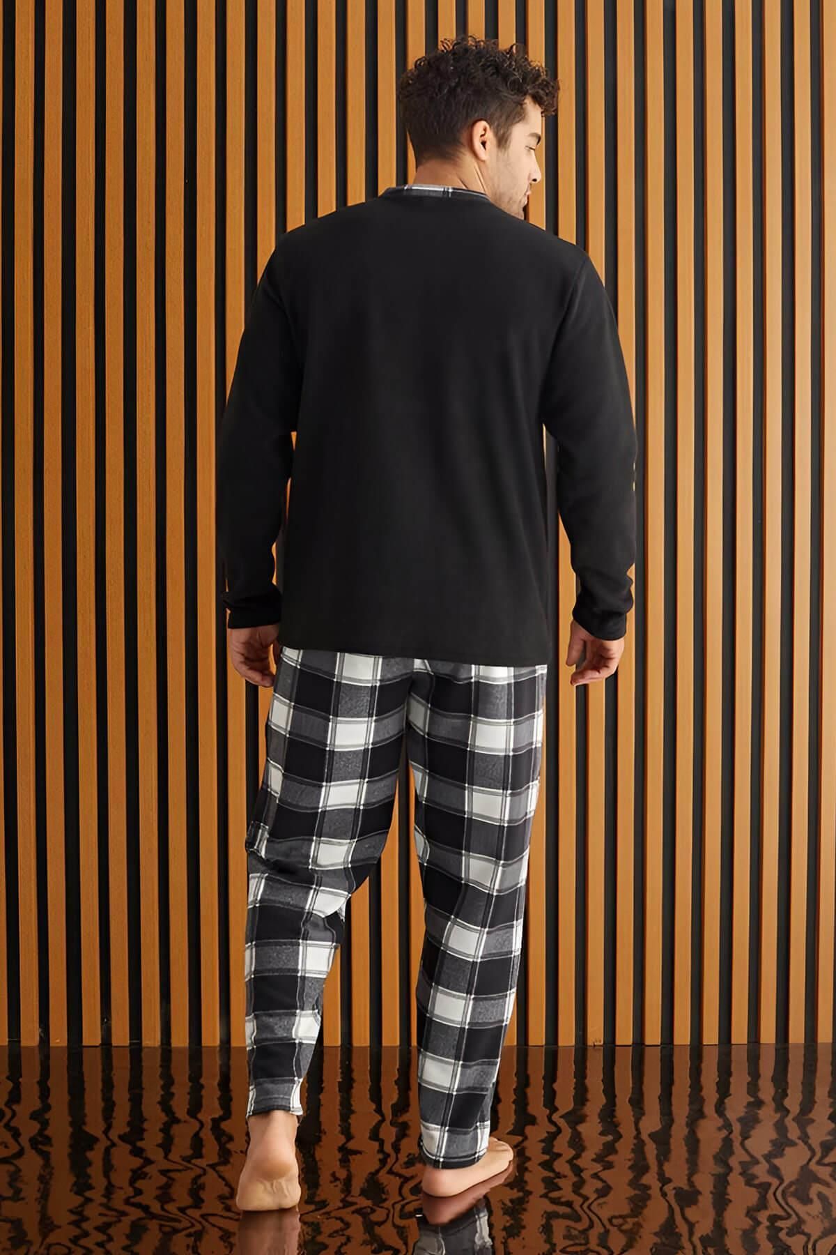 Mens black and store white plaid pajamas