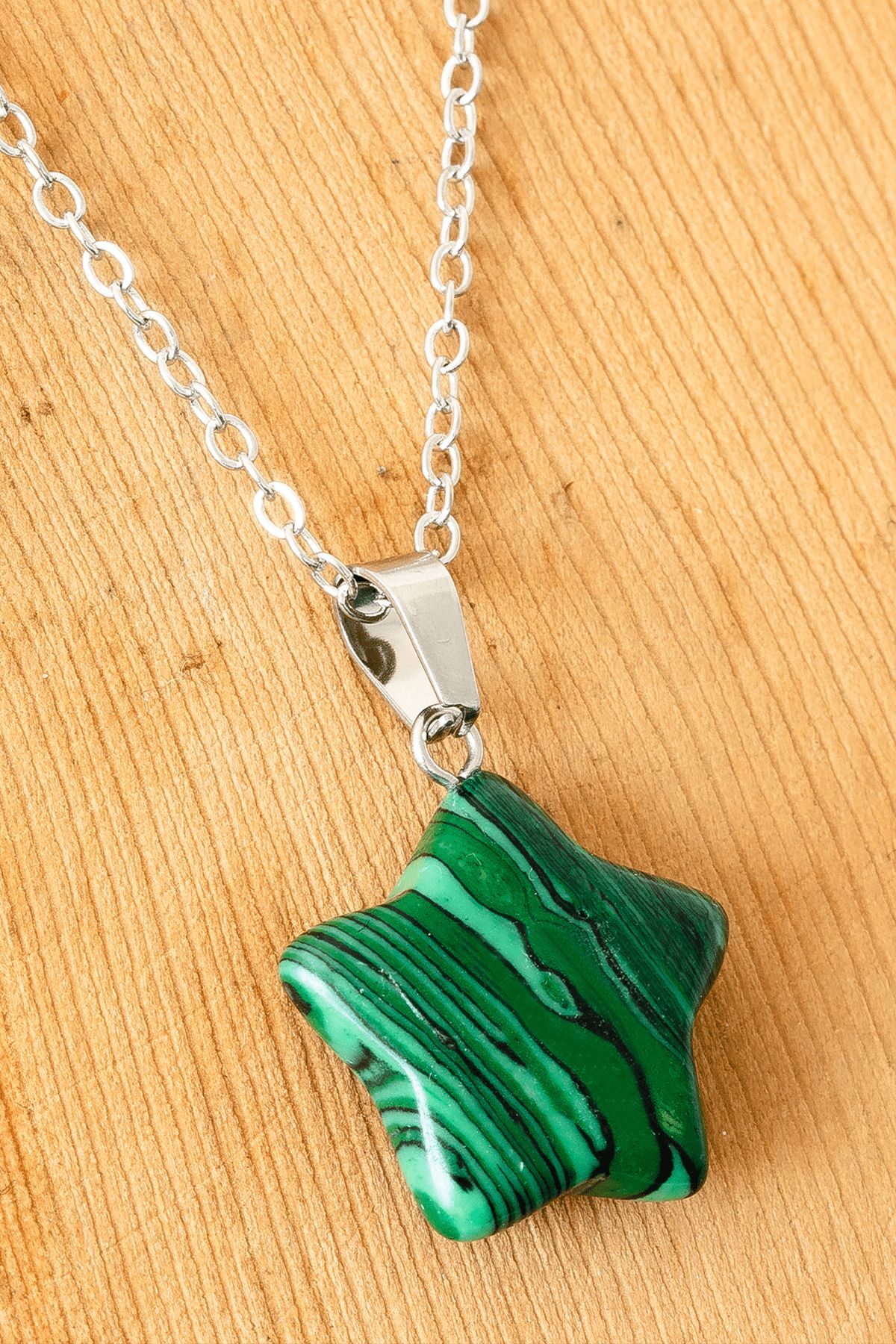 Malachite deals stone necklace