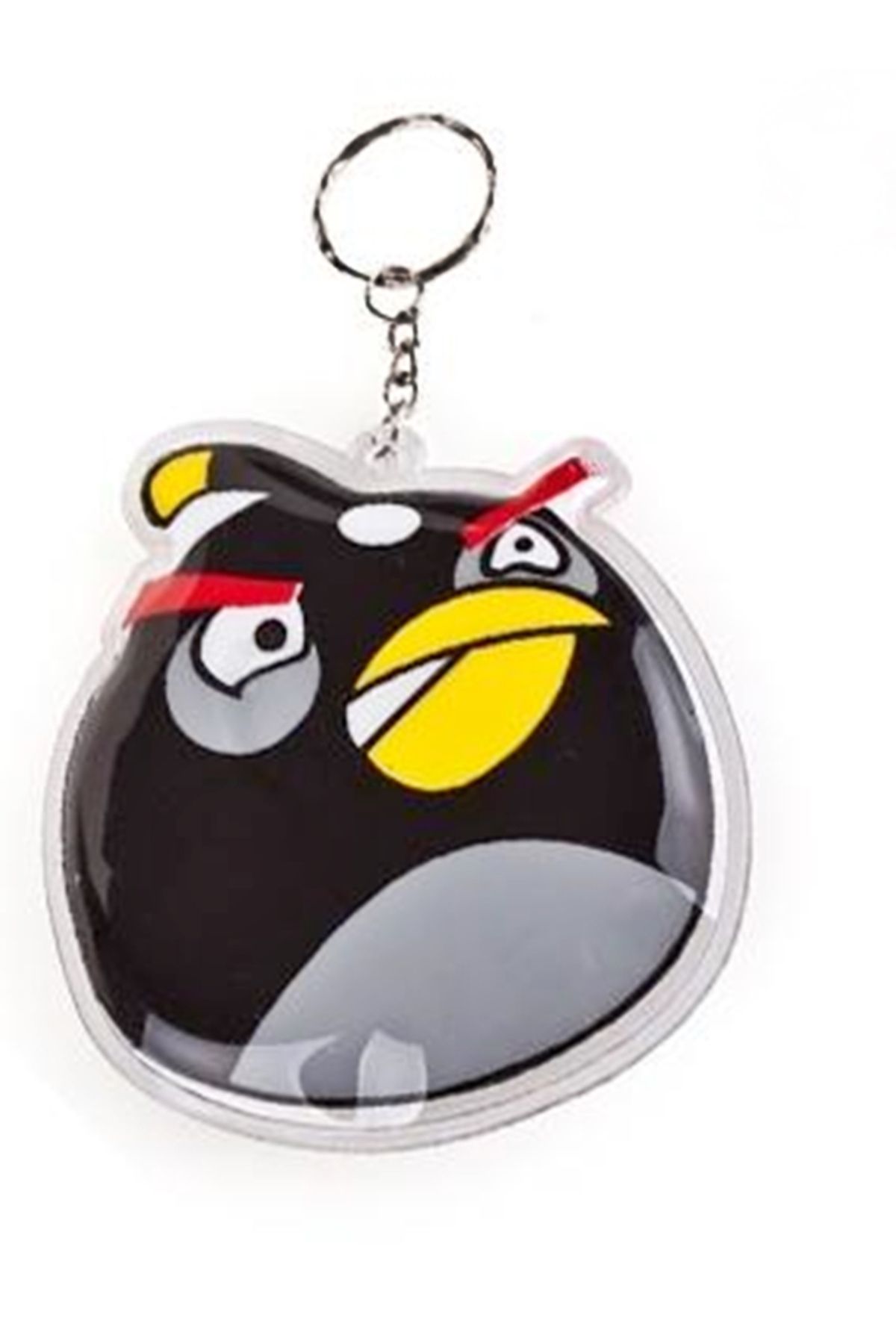 Boldy Angry Bird Anahtarlık Şeffaf Anahtarlık Plastik Angry Bird Anahtarlık Siyah
