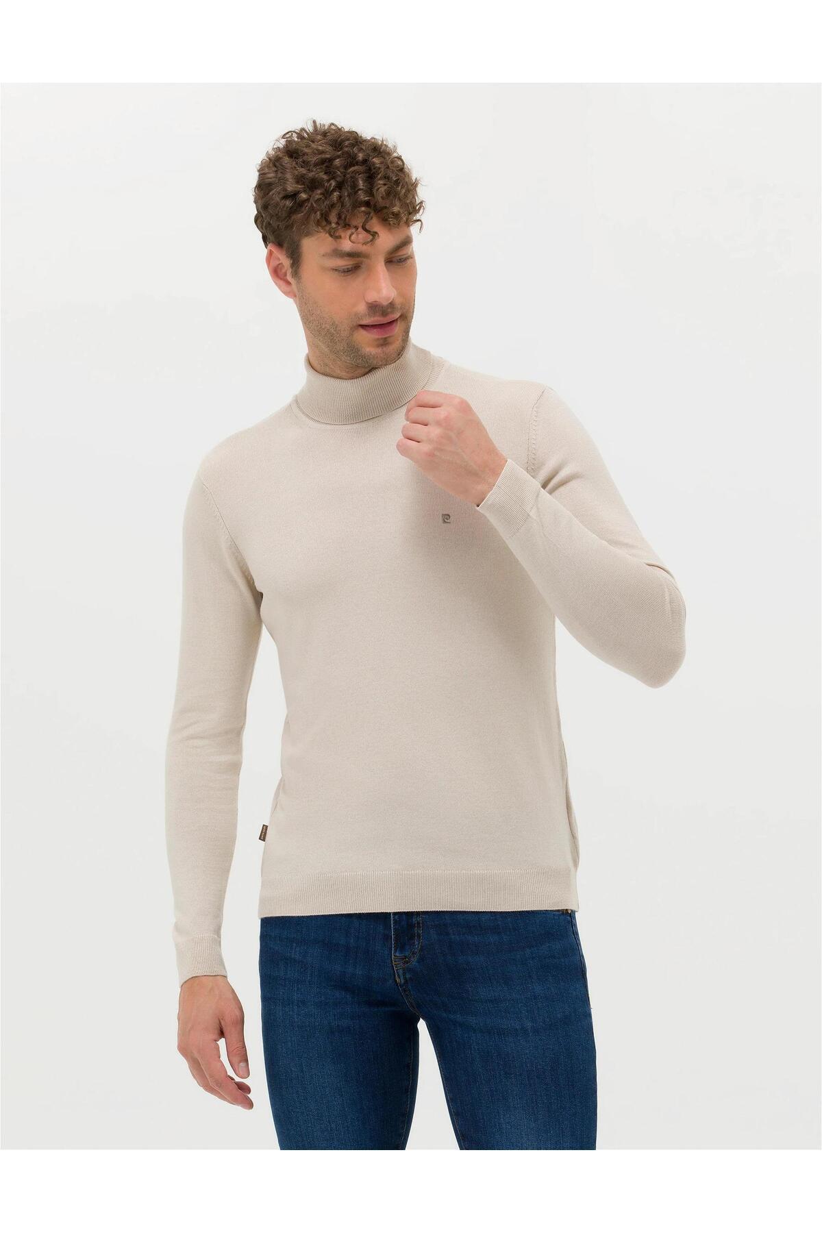 بافت و پلیور مردانه بژ Pierre Cardin | G021SZ0TK.000.1740393 اورجینال - تصویر 4
