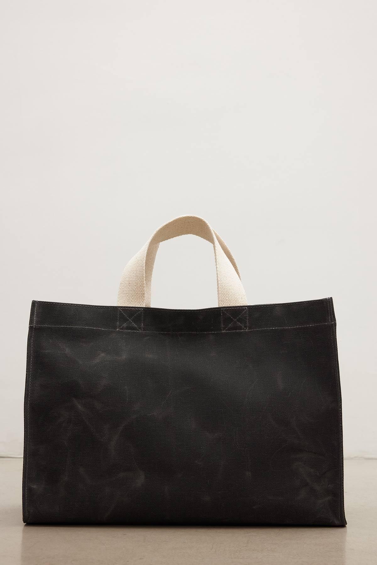 Manuka-Große Canvas-Tasche mit Wascheffekt in Schwarz 8