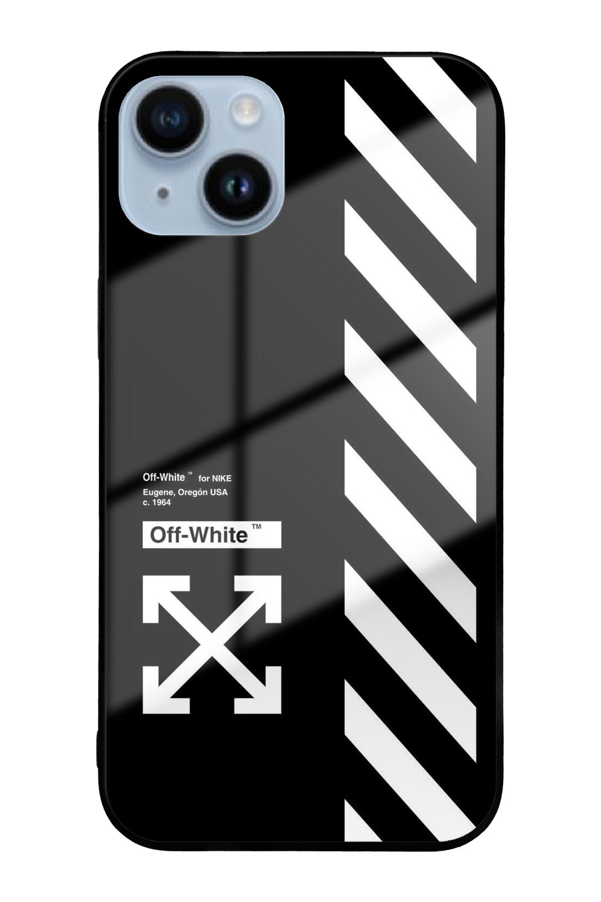 iPhone 14 Plus ile Uyumlu Silikon Arkası Cam Kapak White Tasarımlı Cam Kılıf