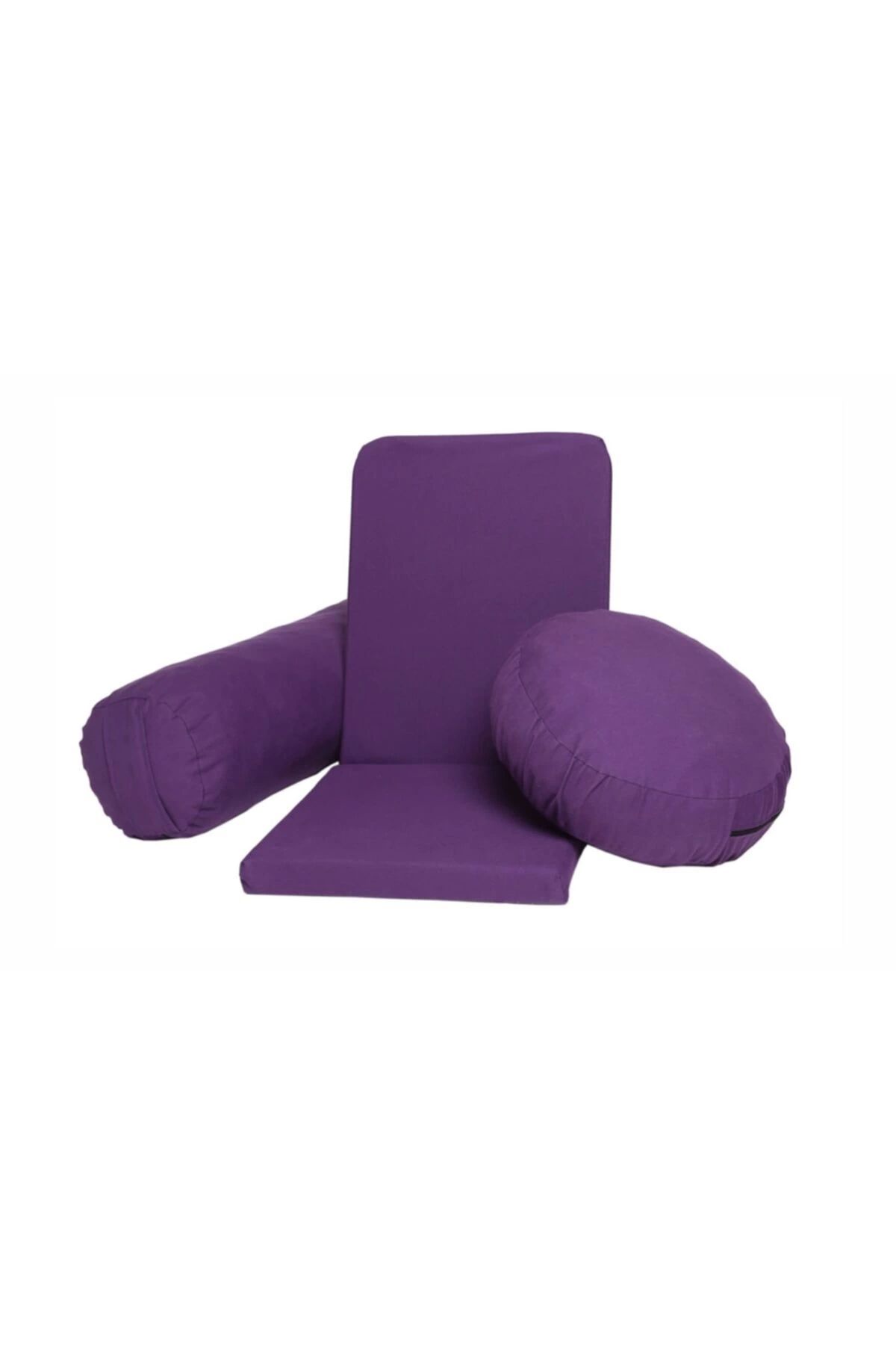 REMEGE Meditasyon Sandalyesi Backjack + Bolster Minderi + Meditasyon Minderi Üçlü Set