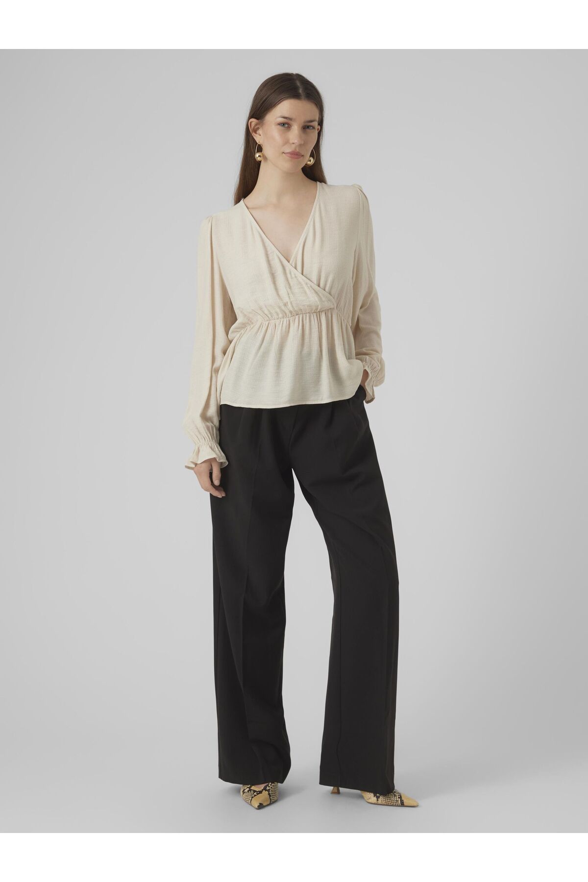 Vero Moda-Top VMMAJSE LS FAKE WRAP TOP WVN EXP 4