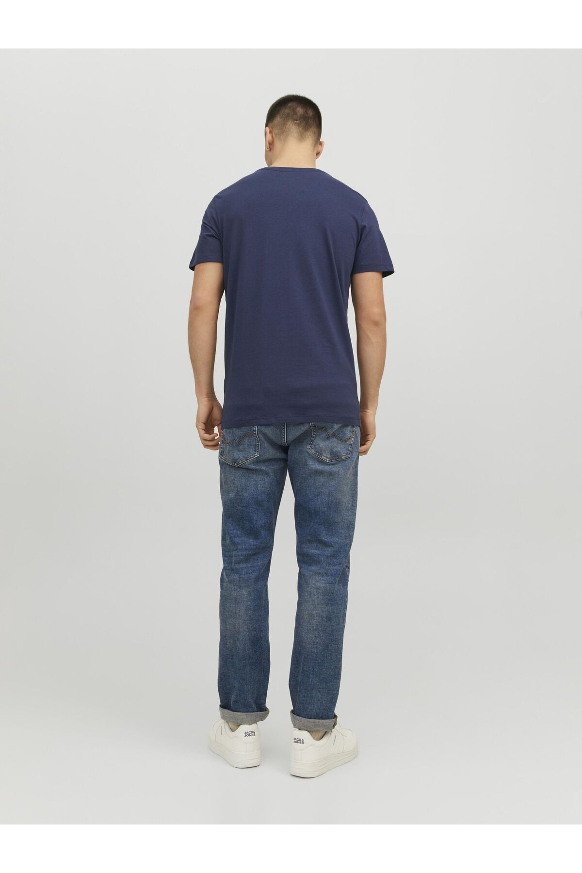 تی شرت جک اند جونز مردانه پارچه آبی بیسیک راسته Regular/رگولار    بیسیک کژوال/روزمره | Jack & Jones 12232972 - تصویر 3