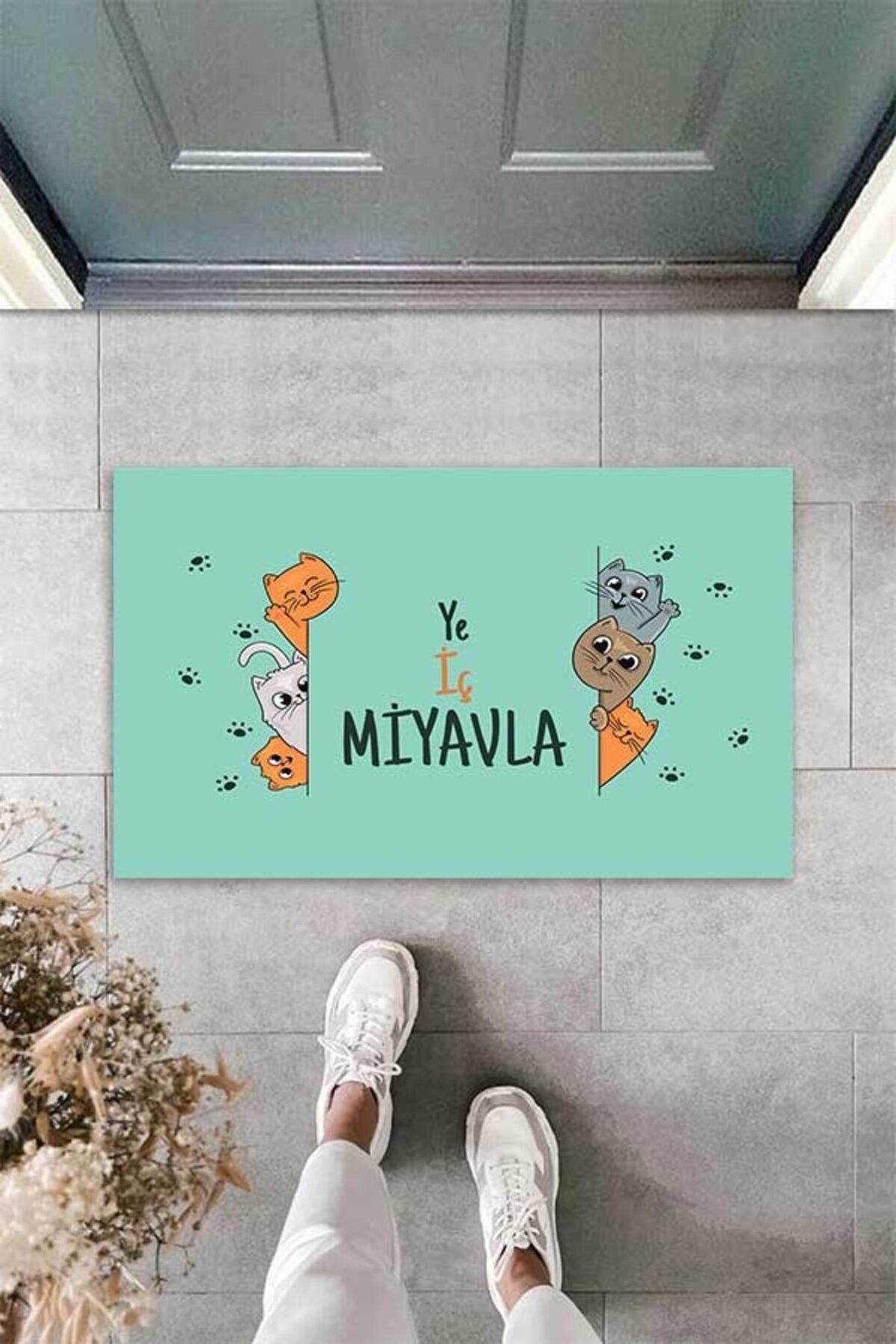 on the clouds-Digital Printed Eat Inner Meow Printed Cat Pattern Decorative Door Mat 4