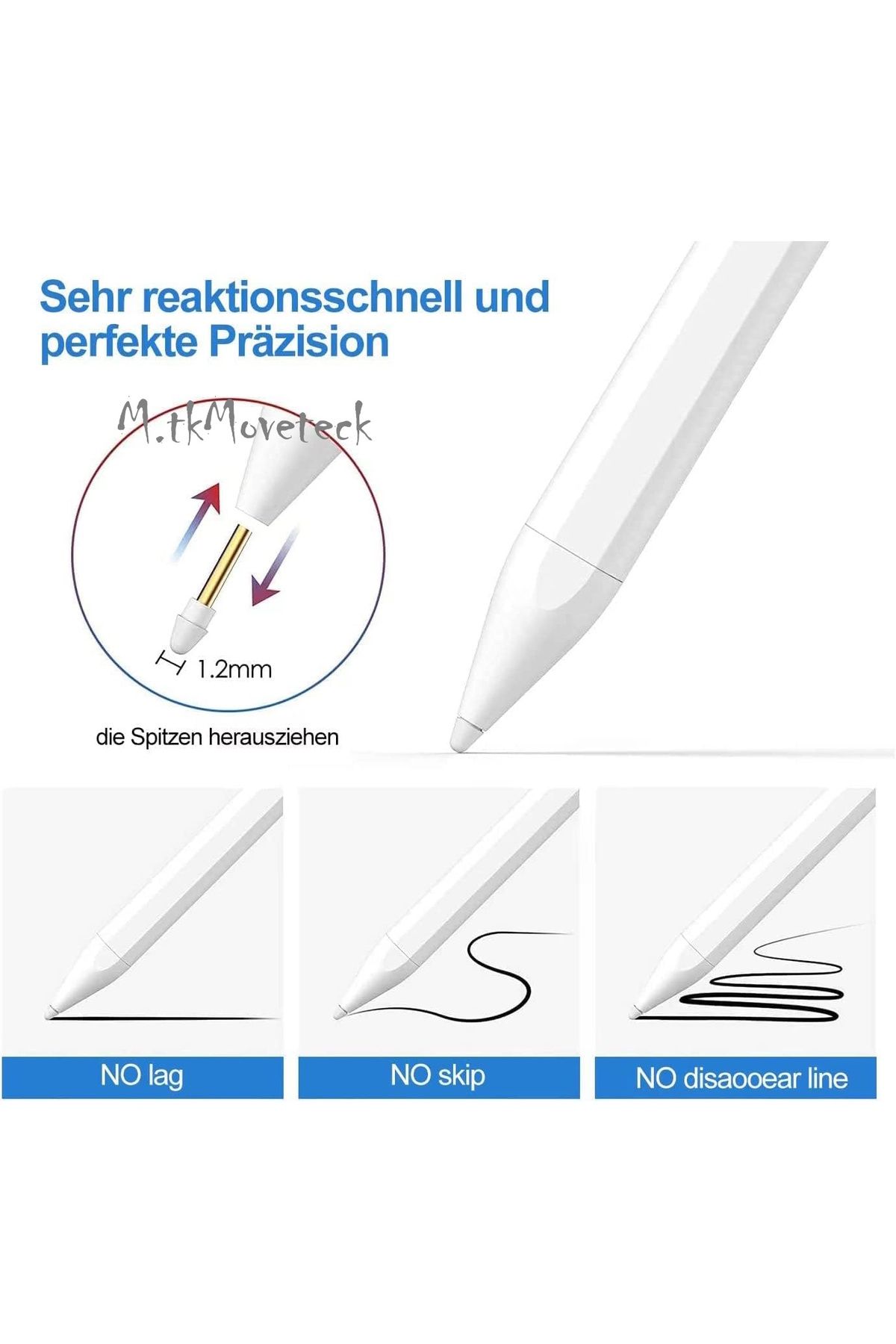 m.tk moveteck-Ipad Pro11-Pro 12.9 inch Compatible M2 with Palm Rejection Feature, Tilt Sensitivity, No Hand Detection in Drawing 5