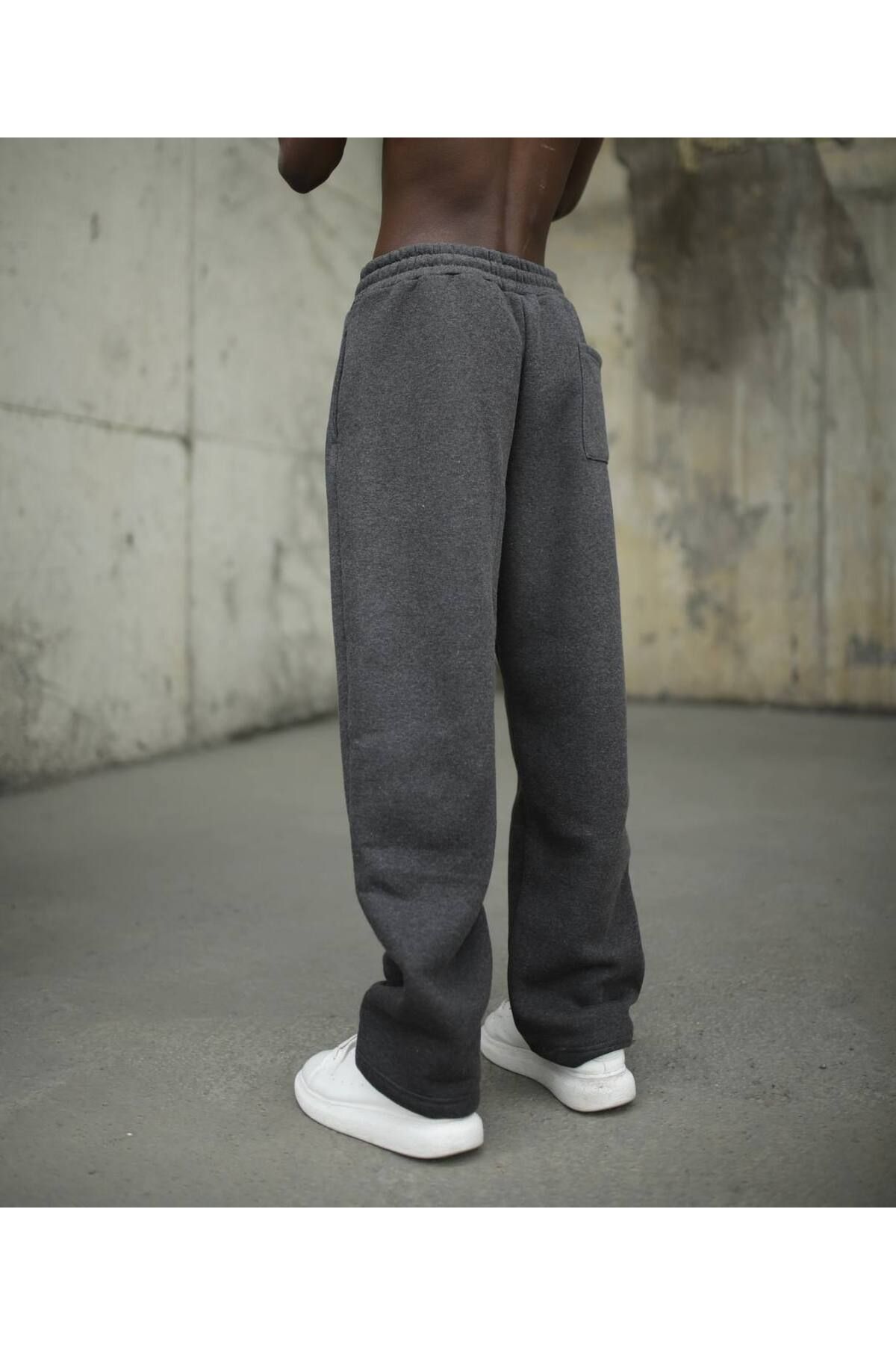 LKCETMODA Oversize Unisex Front Stitched Baggy Tracksuit Bottoms
