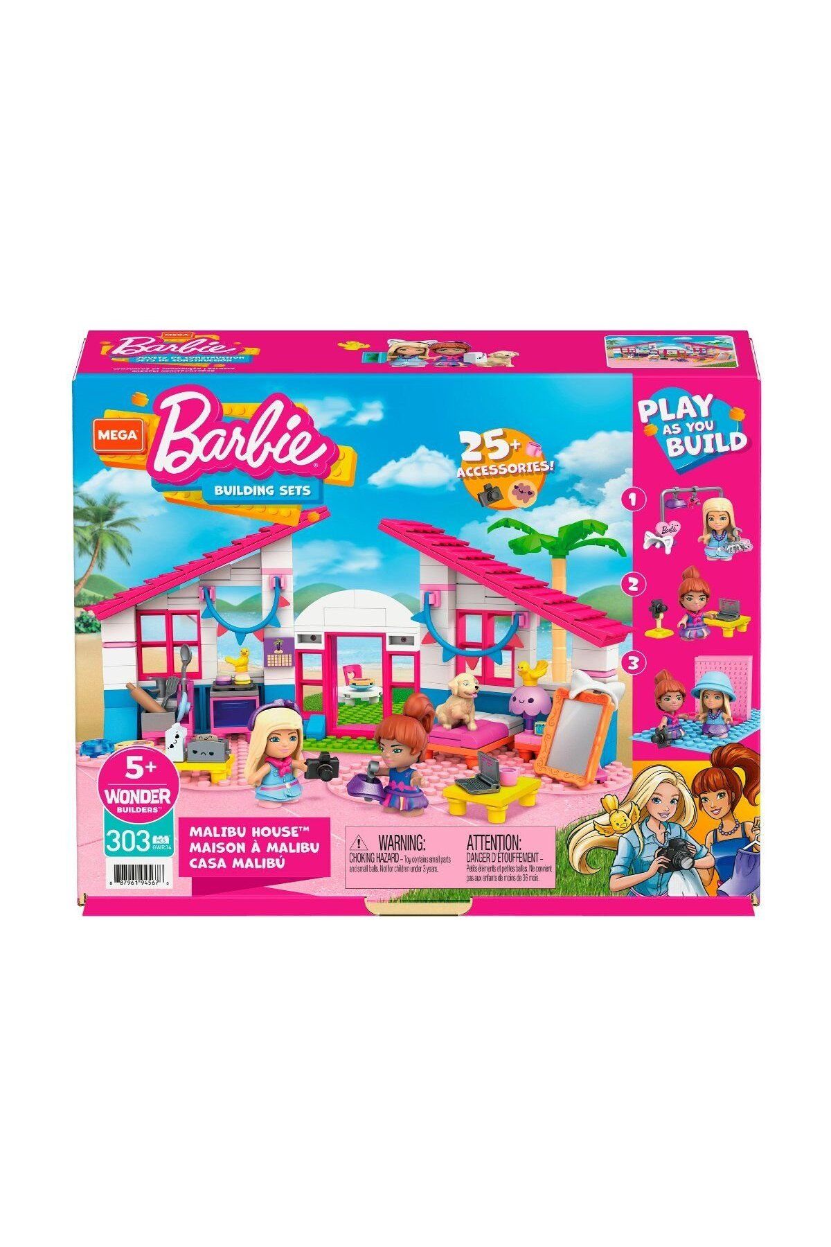 Barbie Gwr34 Mega™ Bloks, Barbie'nin Malibu Evi, 303 Parça, +5 Yaş