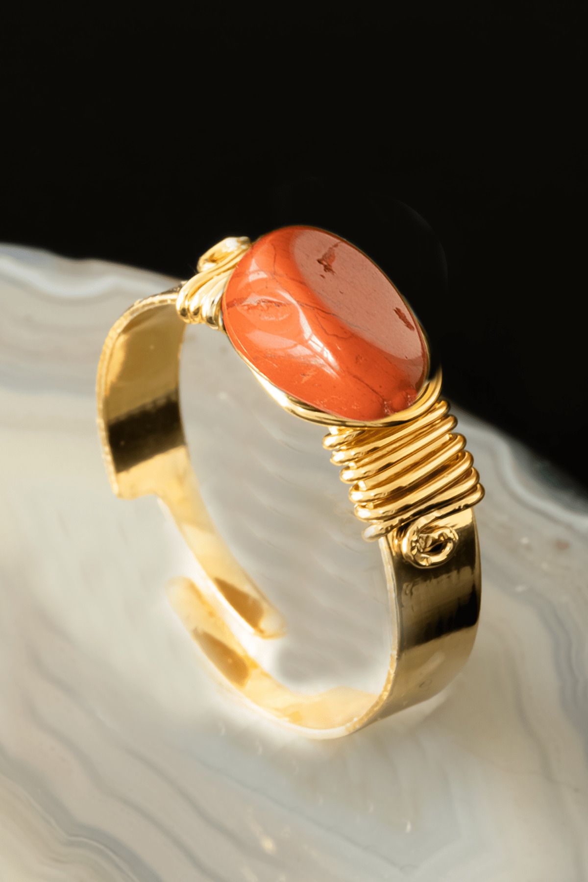 Jasper stone ring store