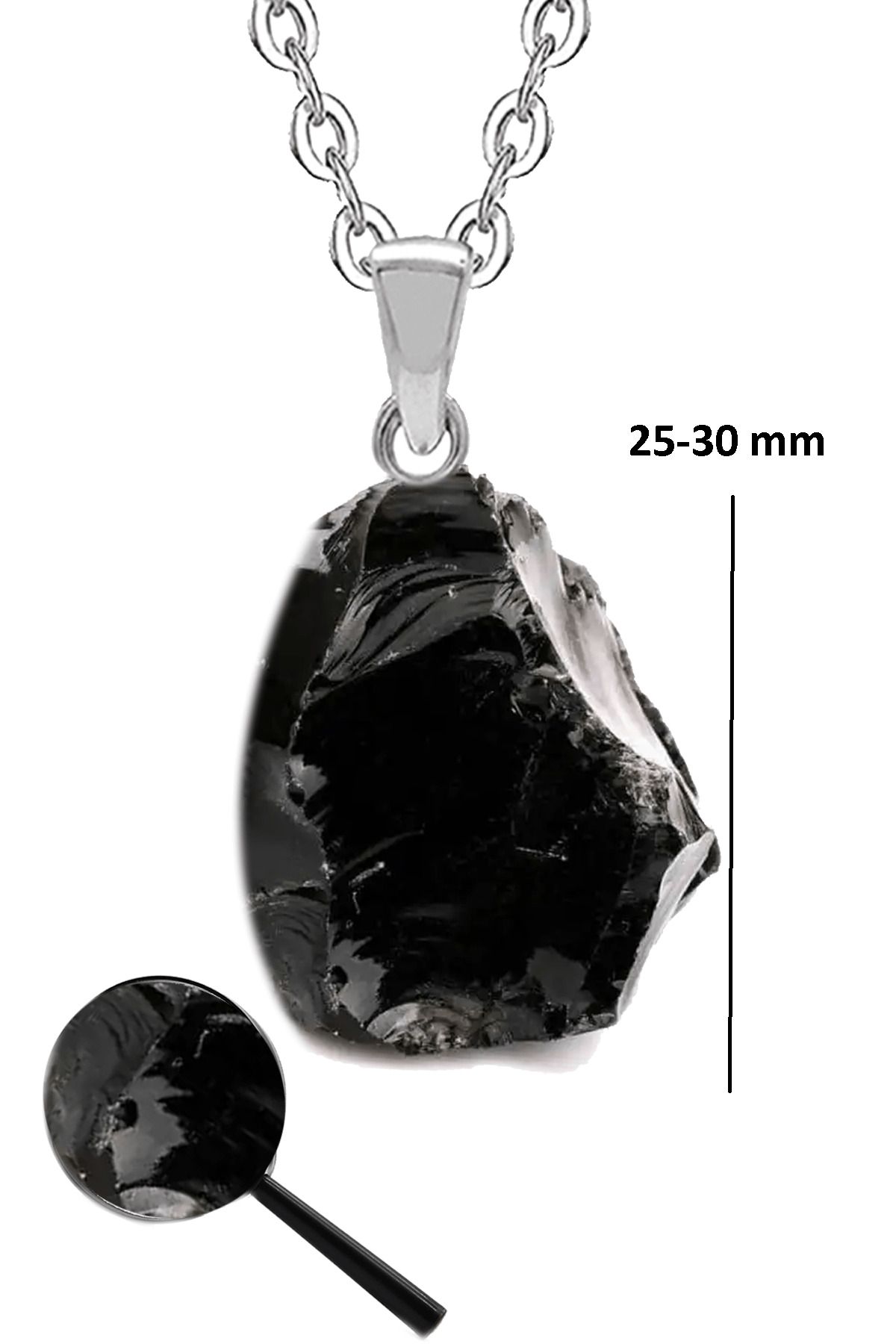 Obsidian stone necklace deals