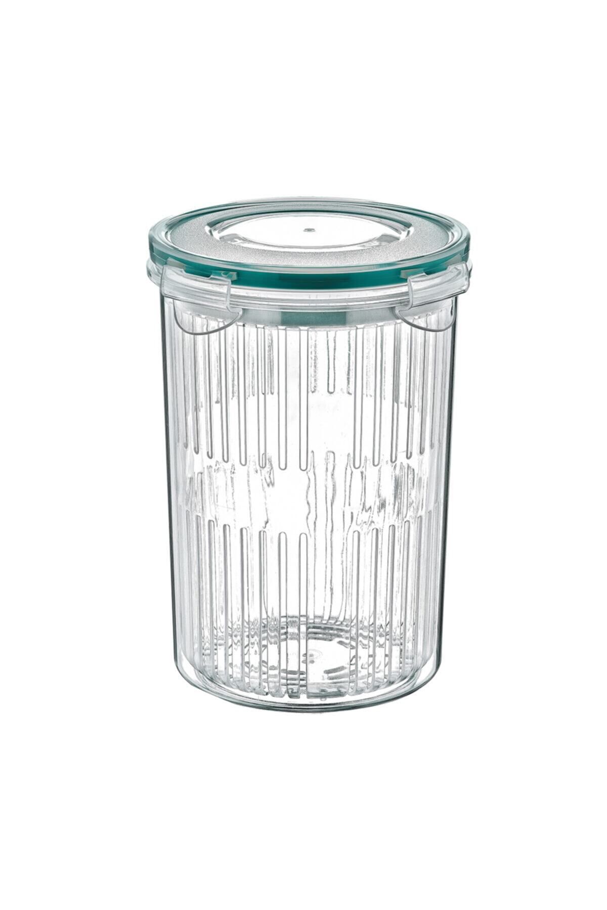 Emofom-Storage Container with Strainer 1500 ml Pickle & Olive Dresser Pickle Container Olive Container 5