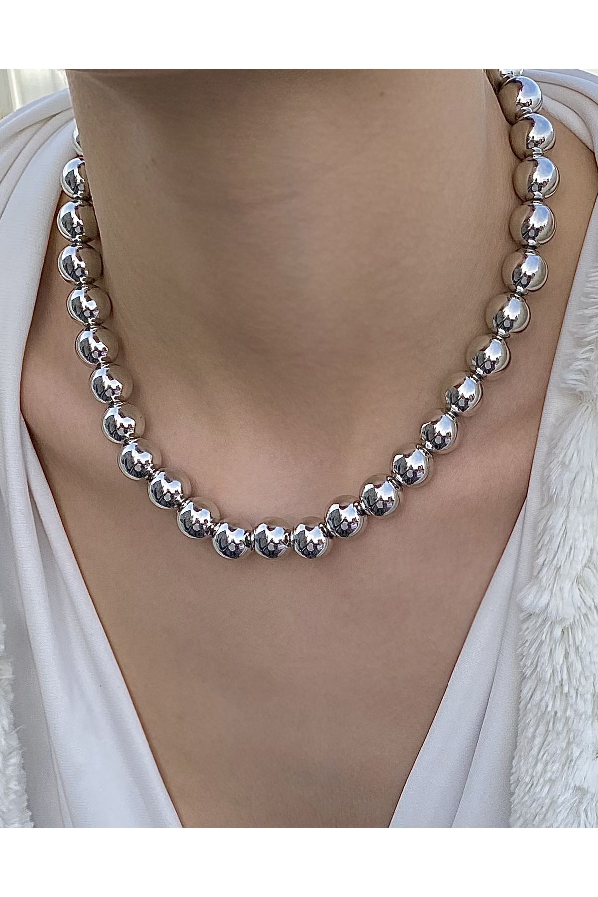 Necklace womens shop silver