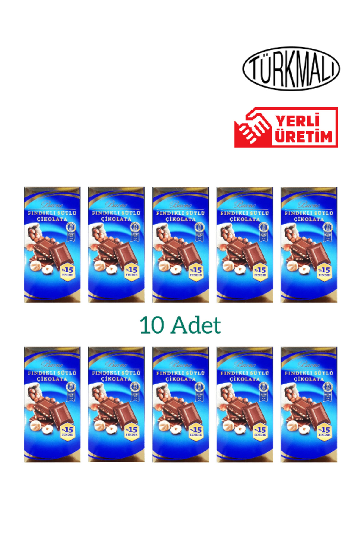 Buono FINDIKLI SÜTLÜ TABLET ÇİKOLATA 80 GR 10 LU PAKET